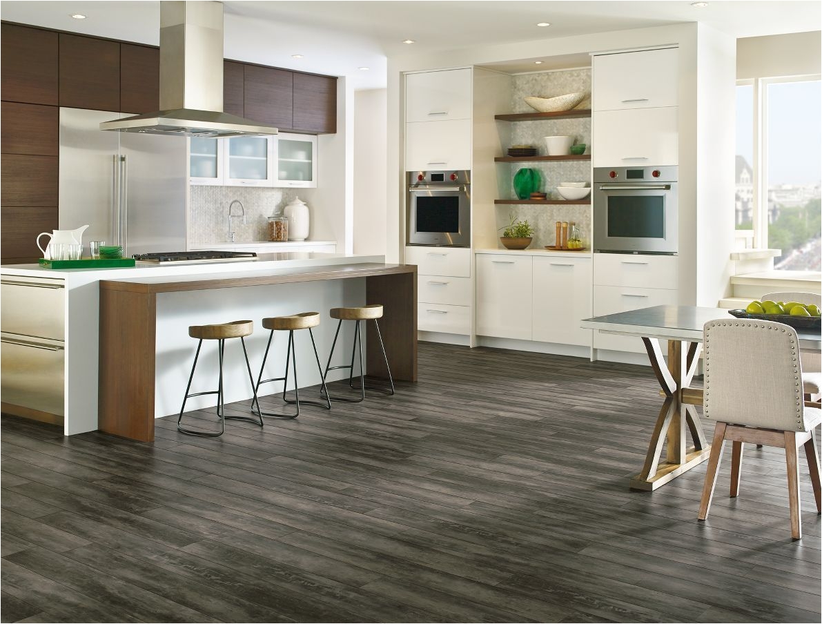 armstrong luxury vinyl plank flooring lvp gray wood look kitchen dining ideas