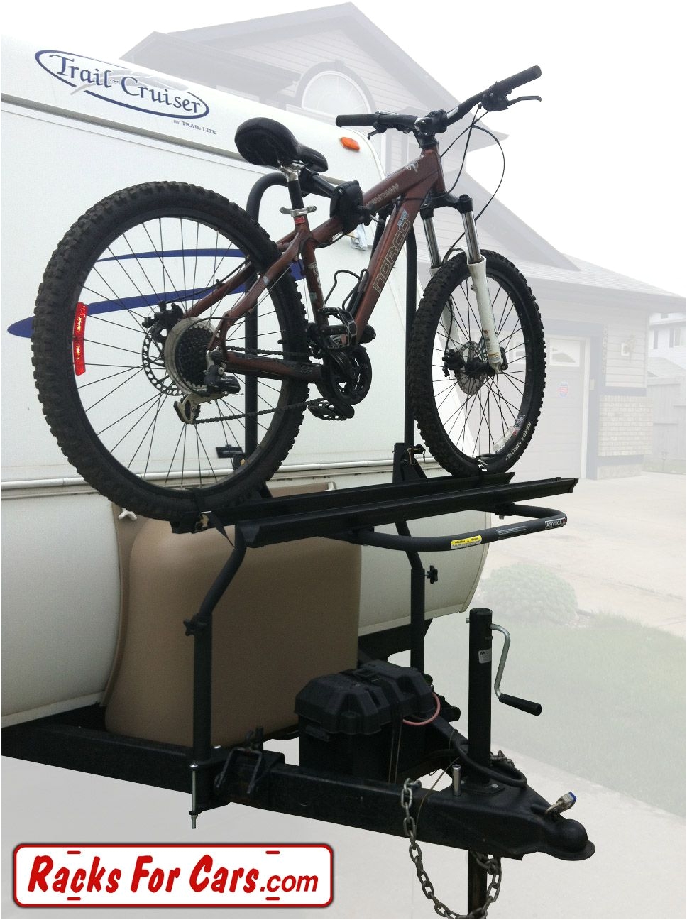 Arvika Airstream Bike Rack Arvika 2 Bike Rack On Travel Trailer with Bike Loaded Left View