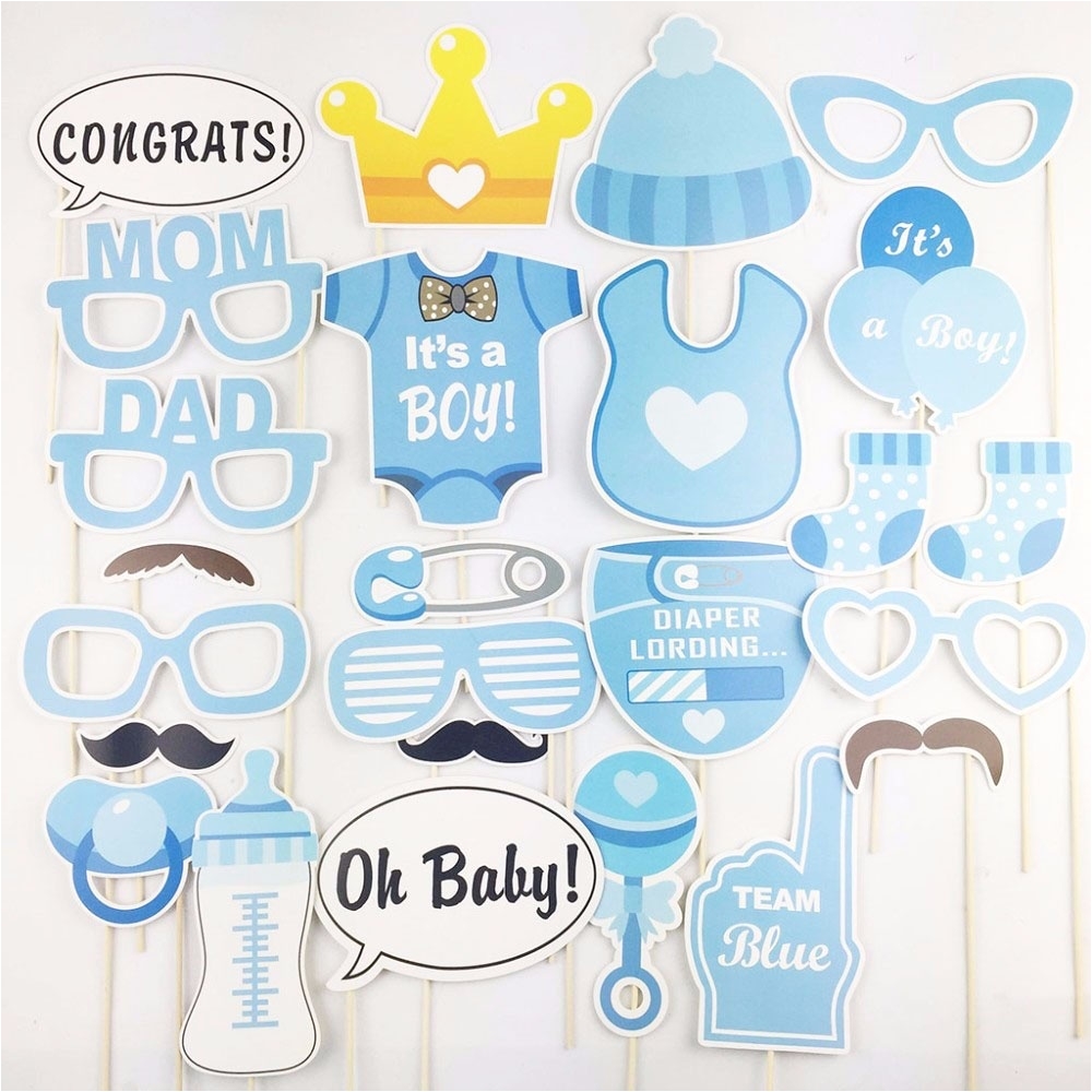 practice 25pcs set baby shower decorations girl boy birthday party photography funny masks glasses babyshower dekor in photobooth props from home garden