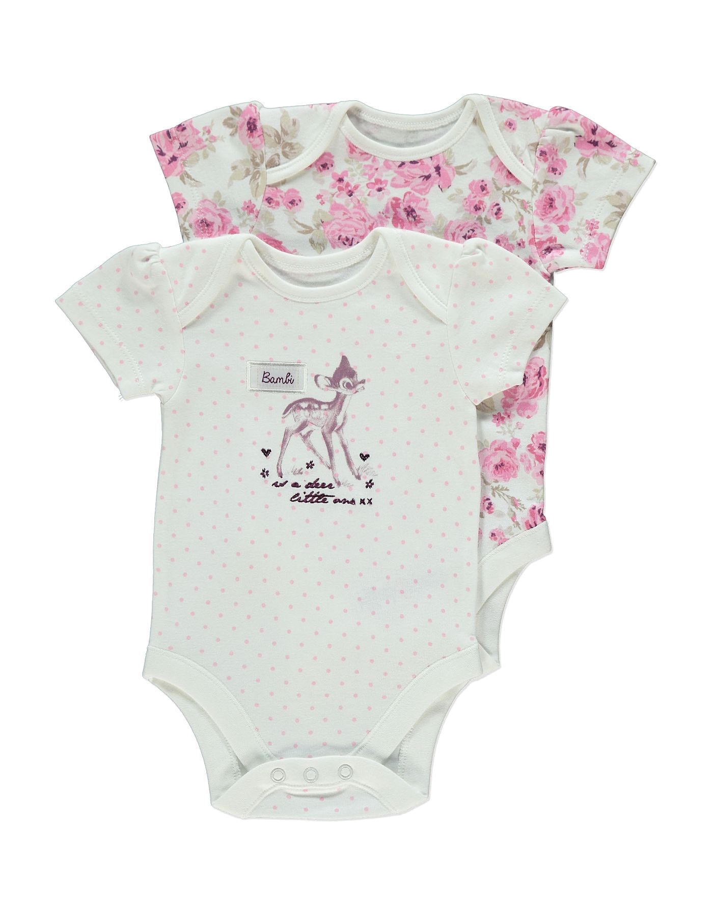 2 pack bambi bodysuits baby george at asda