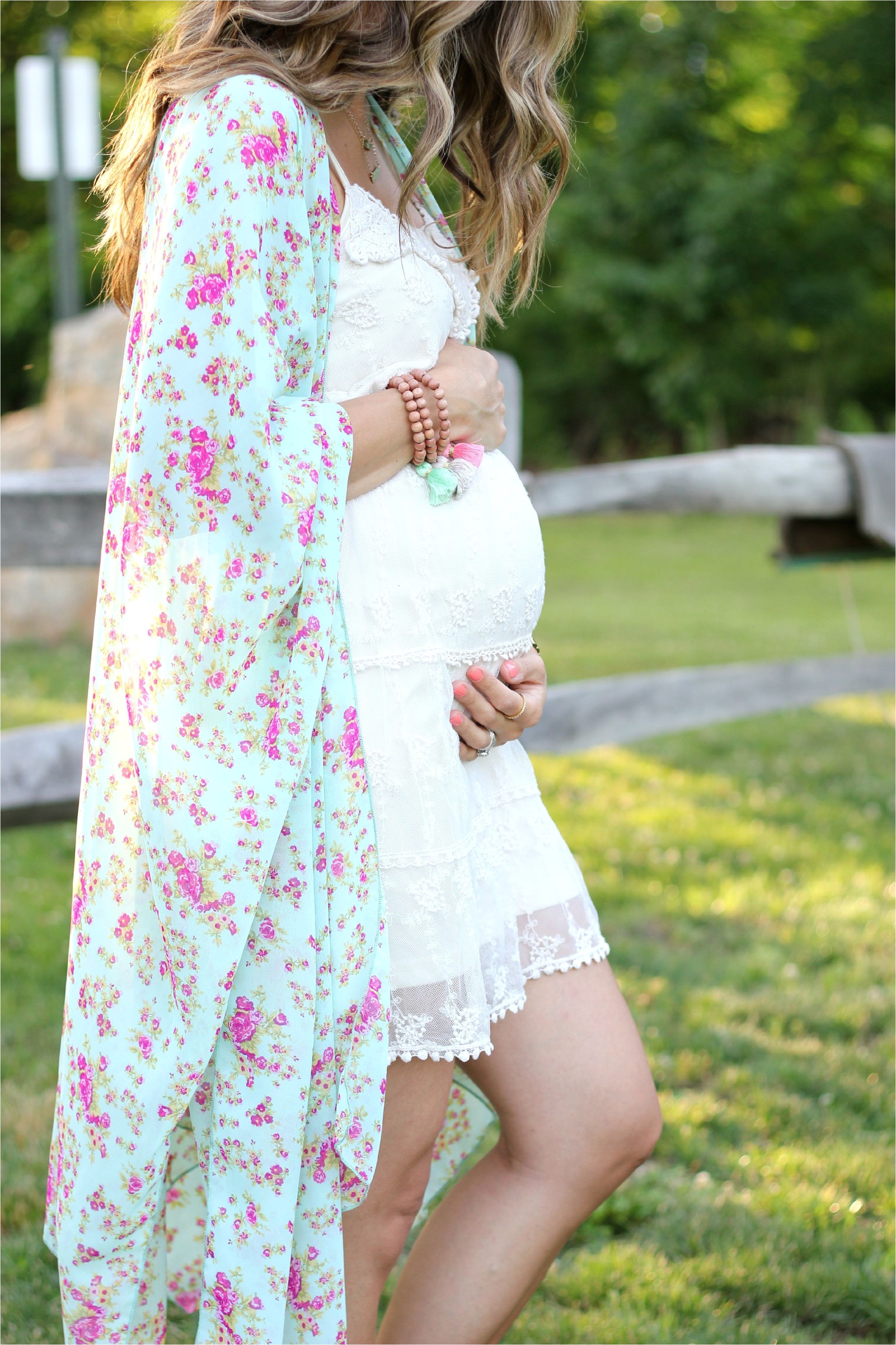 Baby Shower Dresses for Mom to Be Pink Blush Maternity Kimono Maternity Style Virtual Closet