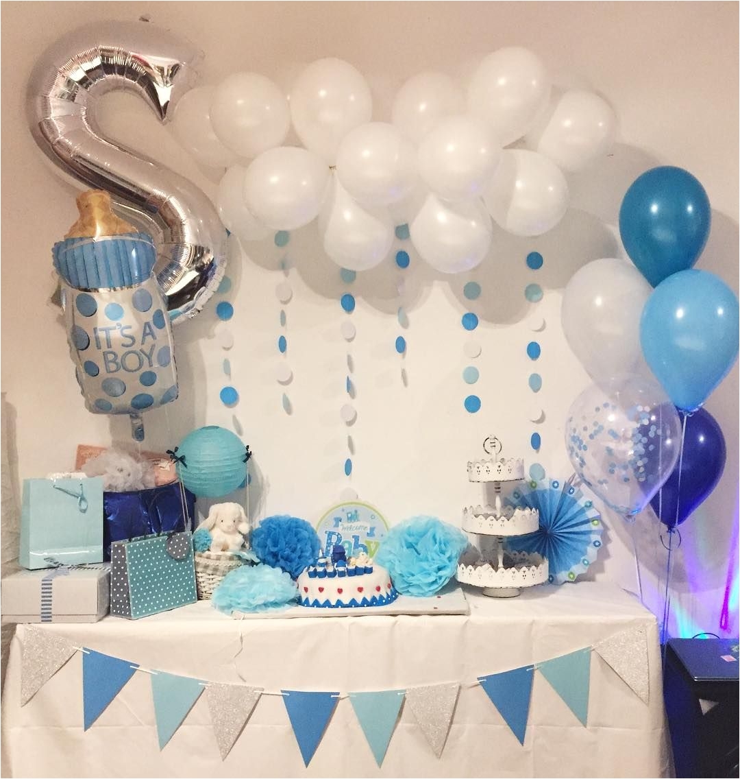 baby shower simple setup balloondecor babyshower babyboy themedparty