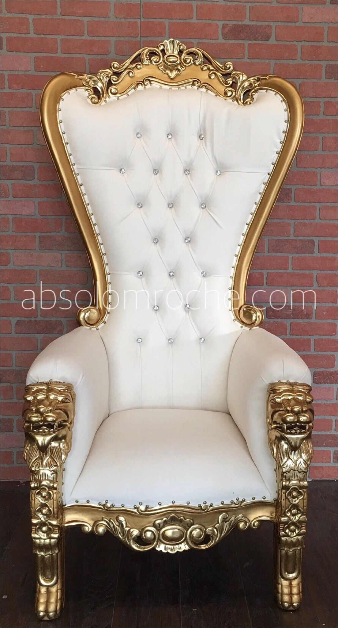 absolom roche lion throne chair gold white