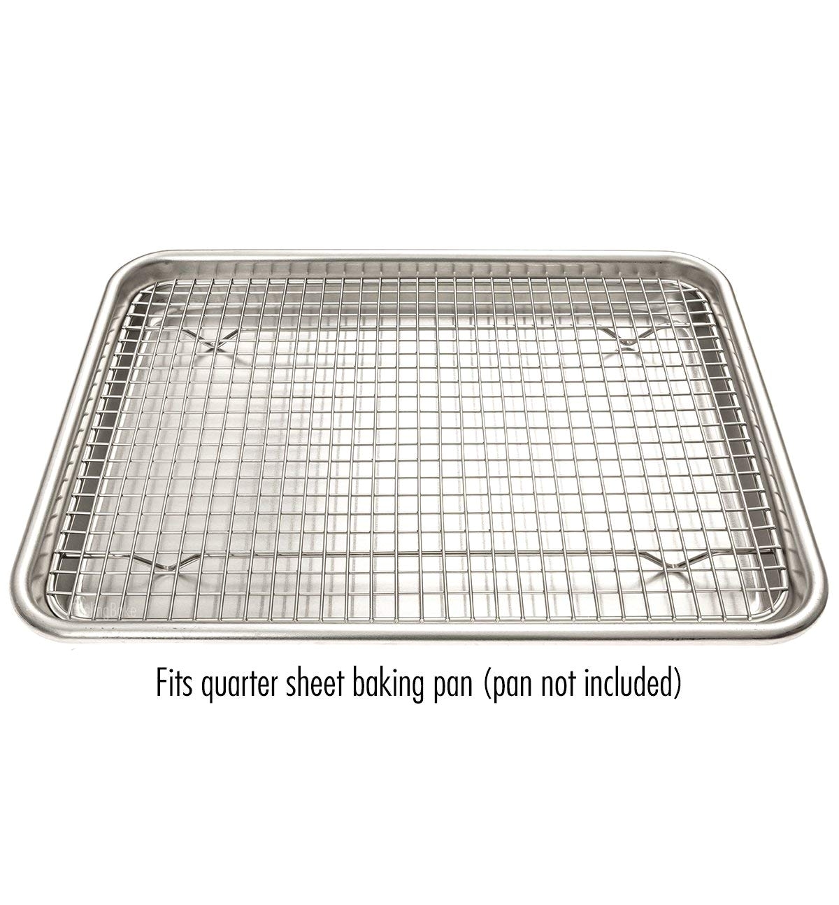 amazon com stainless steel cooling rack fits quarter sheet baking pan oven safe rust resistant heavy duty 8 5 x 12 kitchen dining