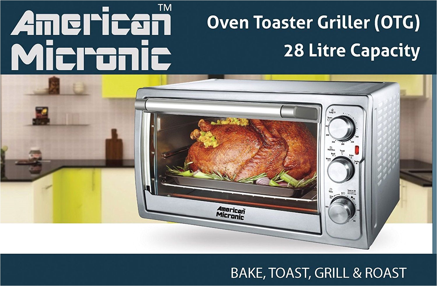 american micronic 28l otg oven toaster grill 1500 w