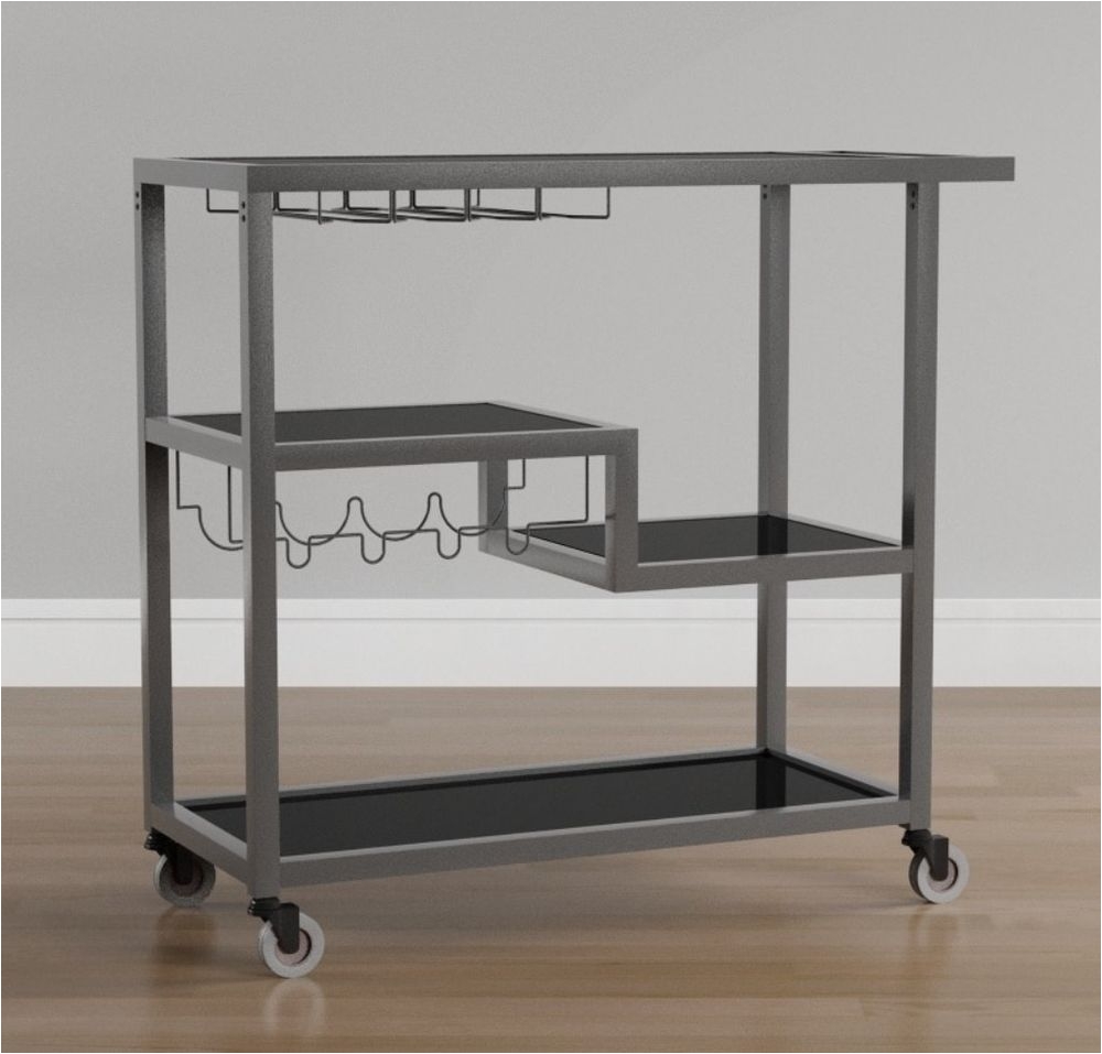 modern glass brighton gunmetal grey bar wine rack serving cart kitchen furniture kitchen furniture