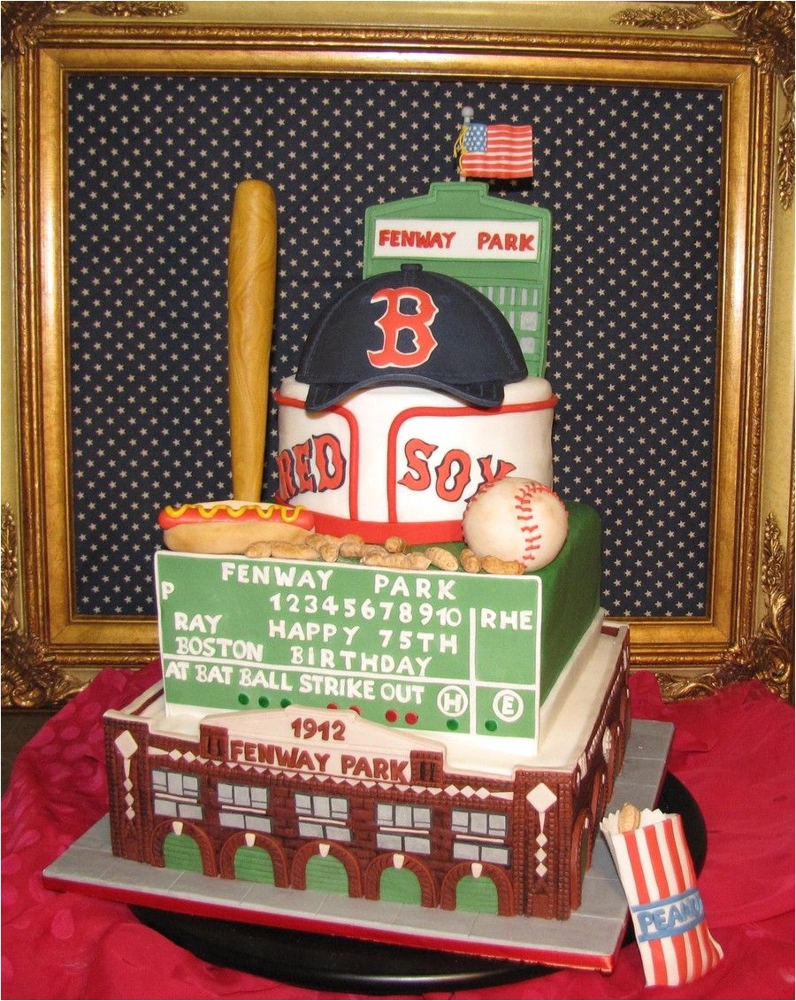 100 edible fenway park baseball stadium themed cake fondant and gum paste