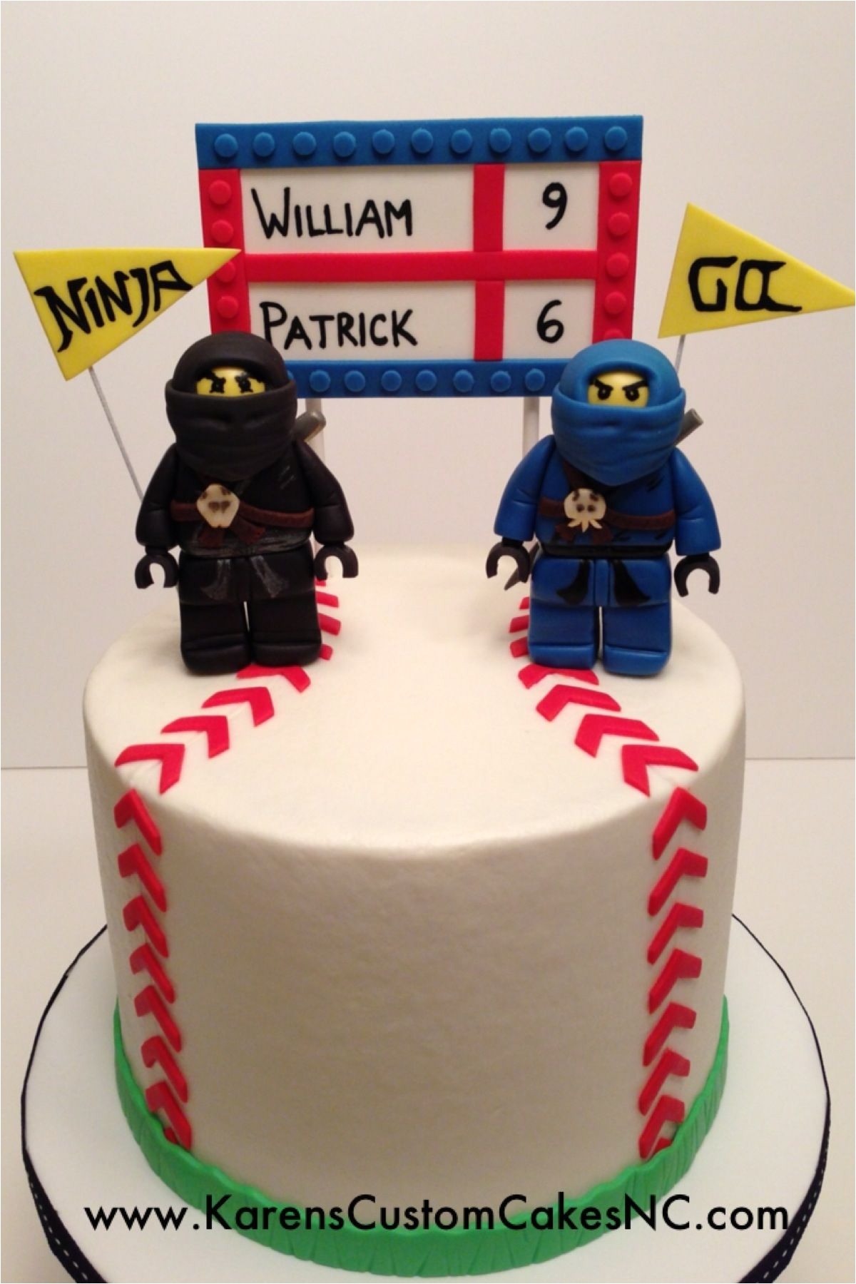 Baseball Birthday Cake Decorations Lego Ninjago and Baseball Cake Made for Brothers Celebrating