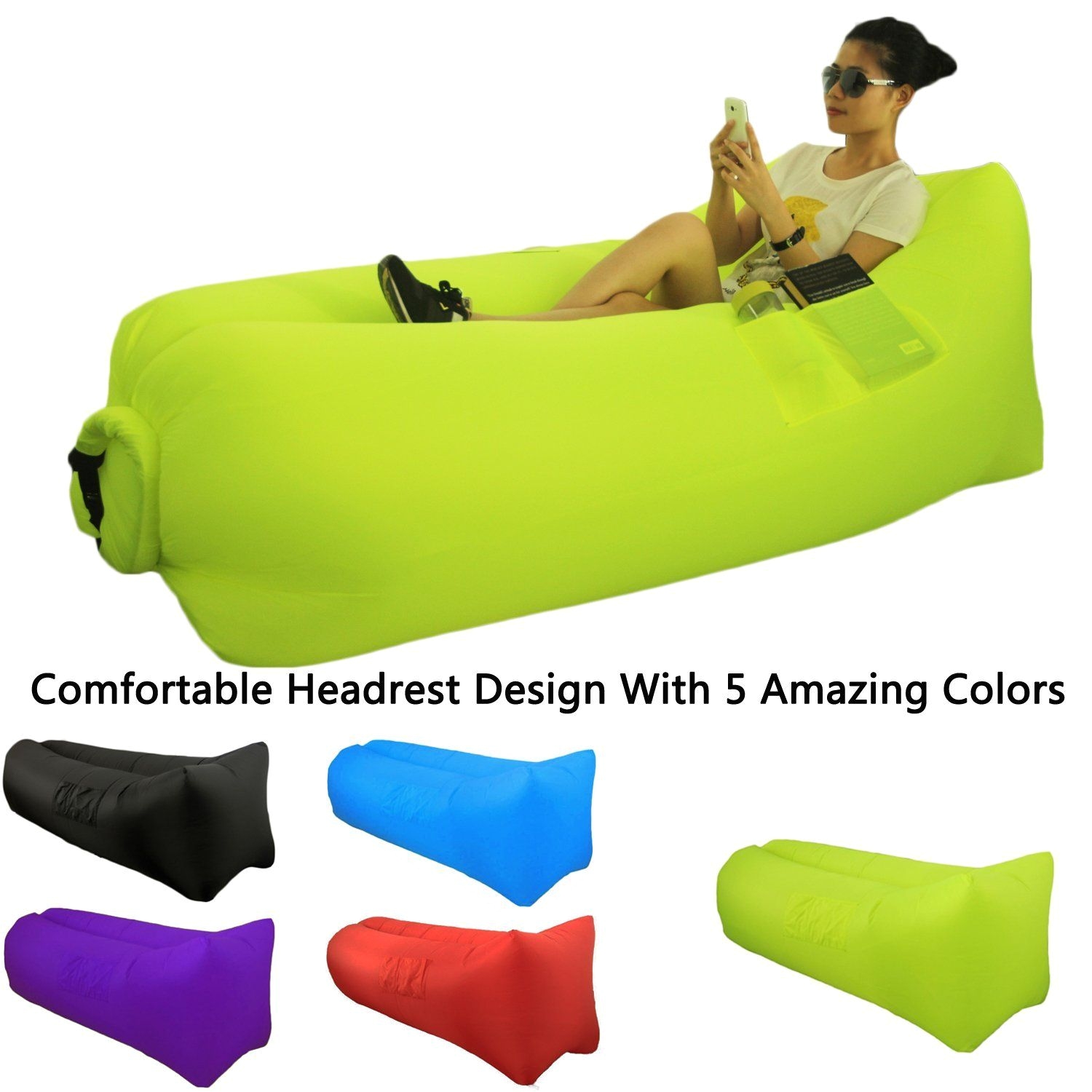 Beach Blow Up Chairs Camping Accessories Great Home Inflatable Lounger sofa Air Sleeping