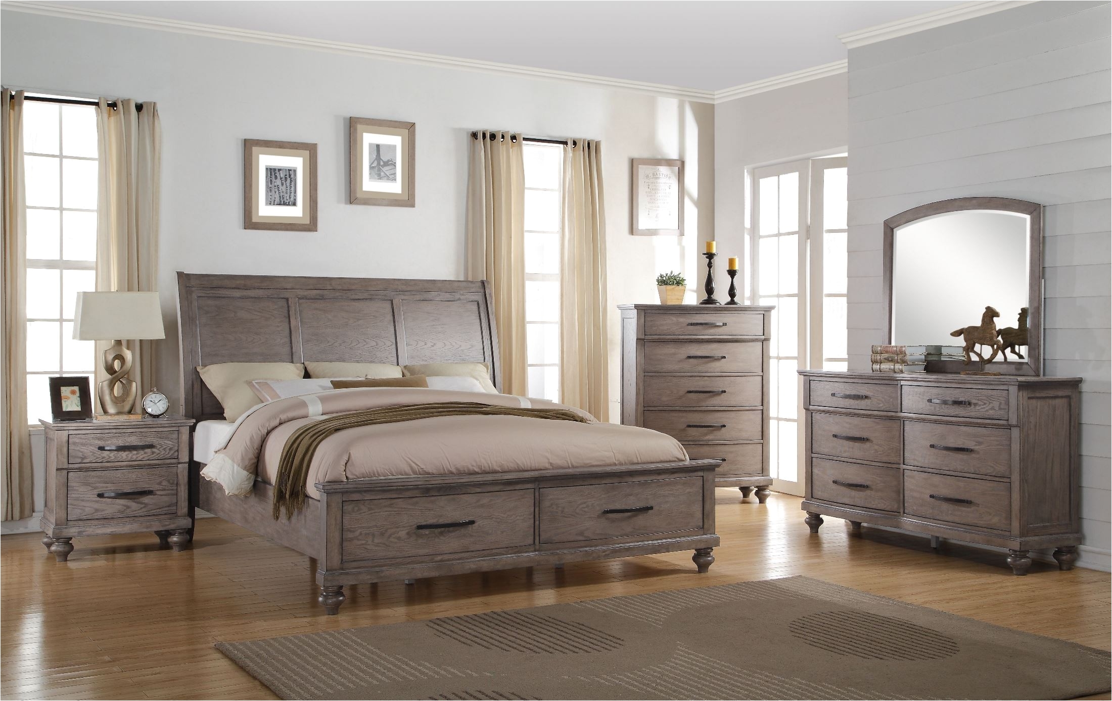 la jolla taupe sleigh storage bedroom set from new classic coleman furniture