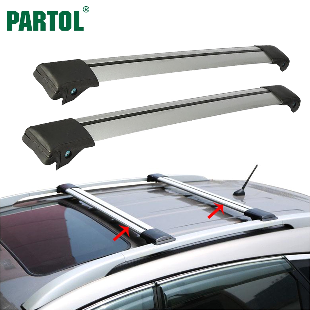 partol 2pcs car roof rack cross bar lock anti theft suv top 150lbs 68kg aluminum cargo luggage carrier for auto offroad 93 111cm