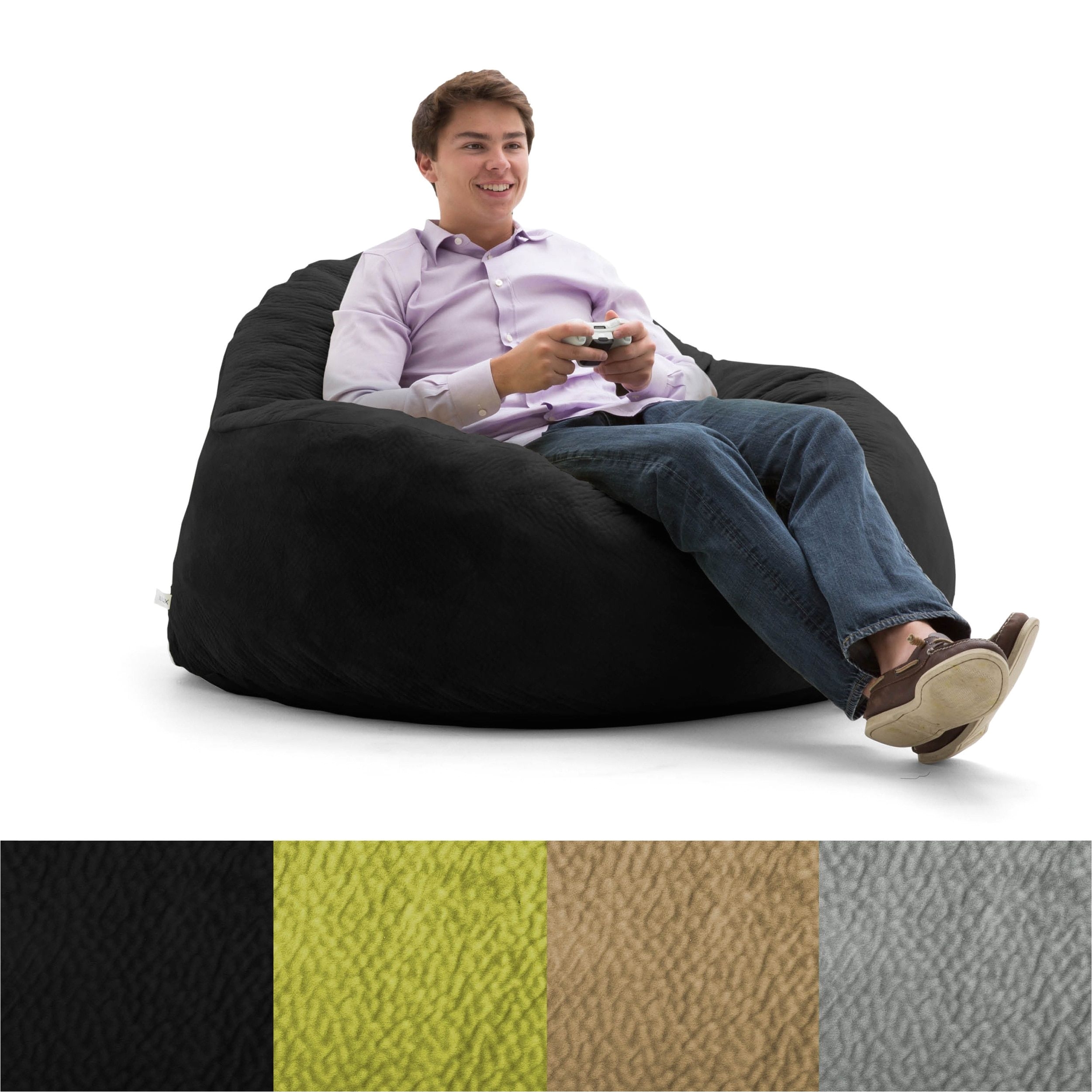 fufsack big joe lux chillum textured memory foam bean bag chair