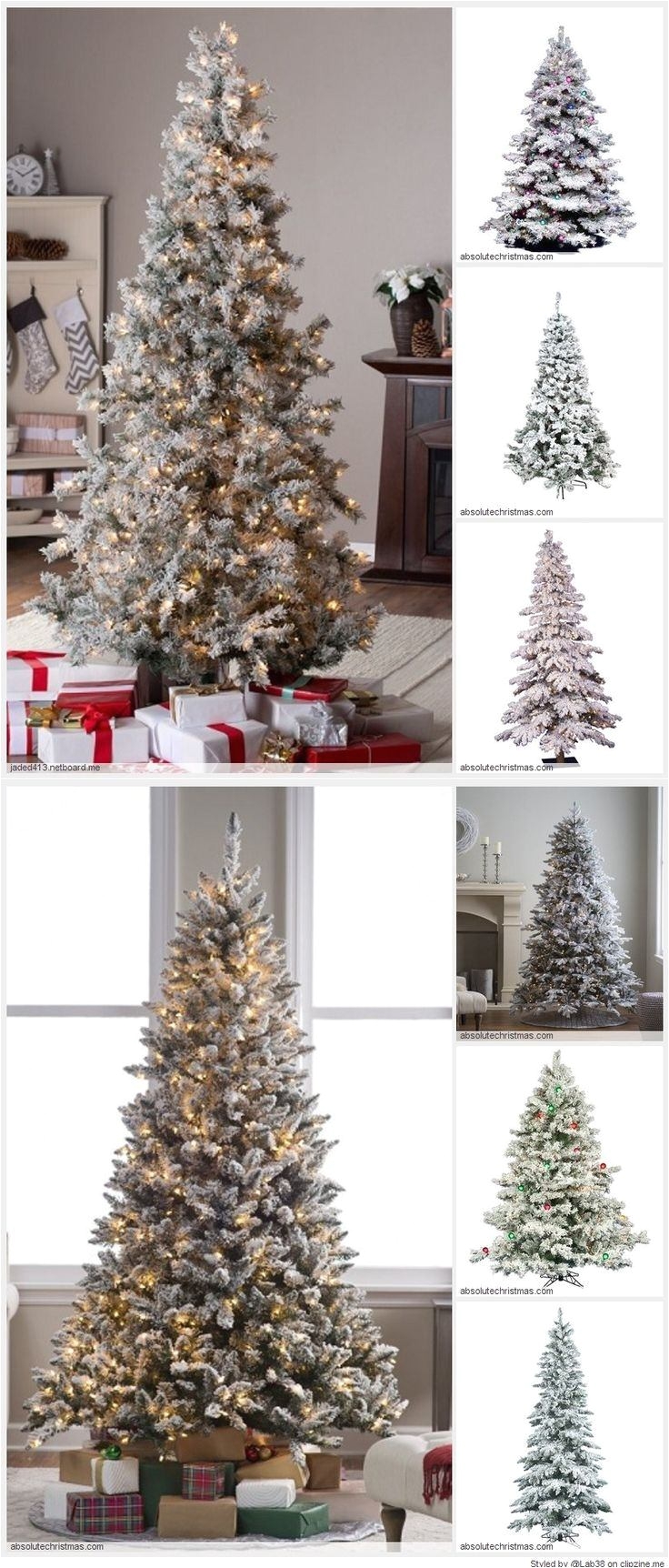 flocked fake christmas trees turn your home decor into a winter wonderland