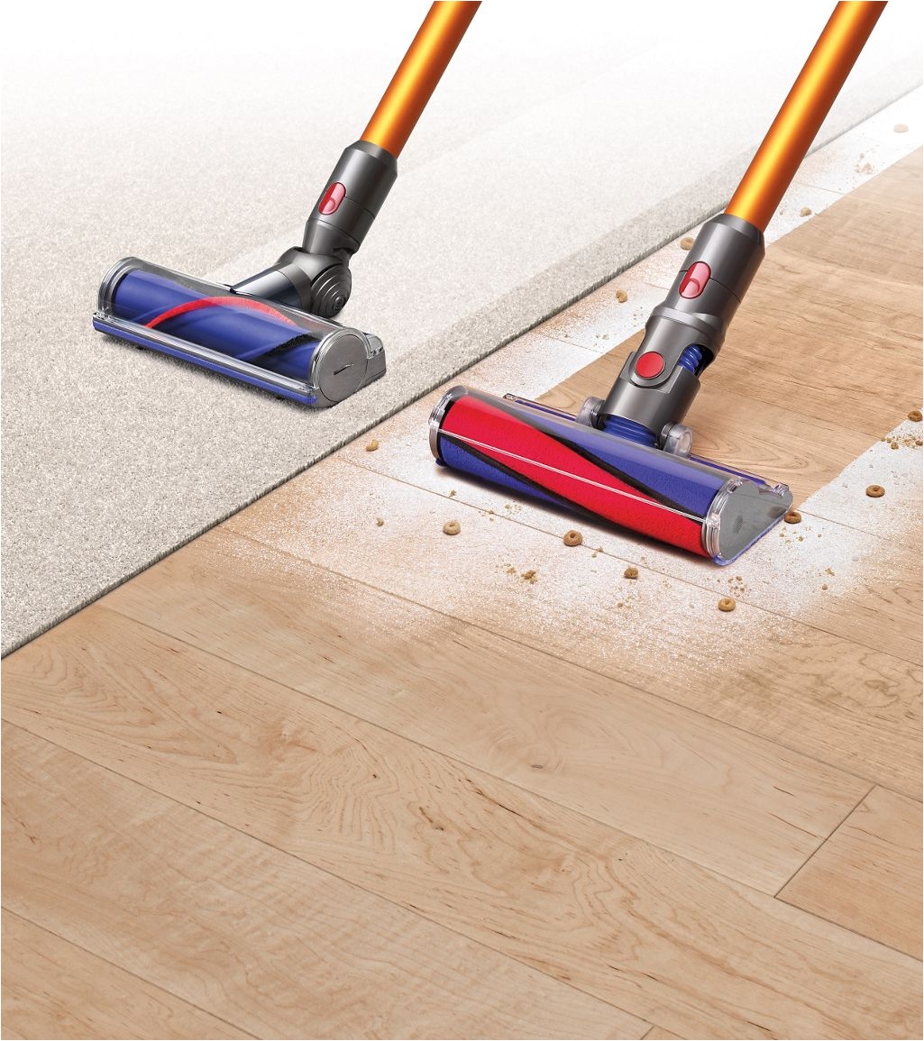 dyson v8a vacuums on carpet and hard flooring