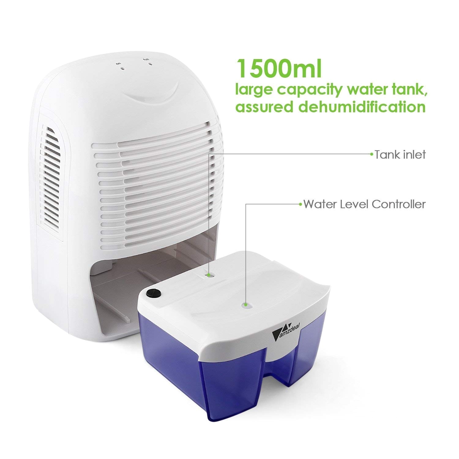amazon com amzdeal dehumidifier for 323 sq ft home basement bedroom small dehumidifier with 50 oz water tank auto off to remove damp and mold