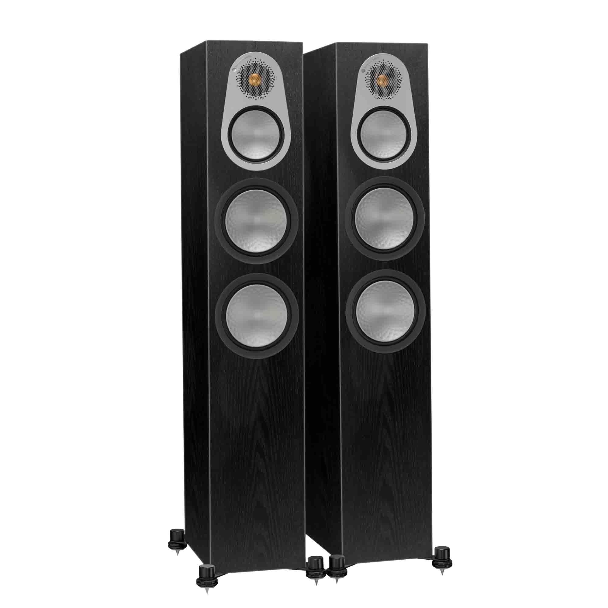 monitor audio silver 300 floor standing speakers black oak