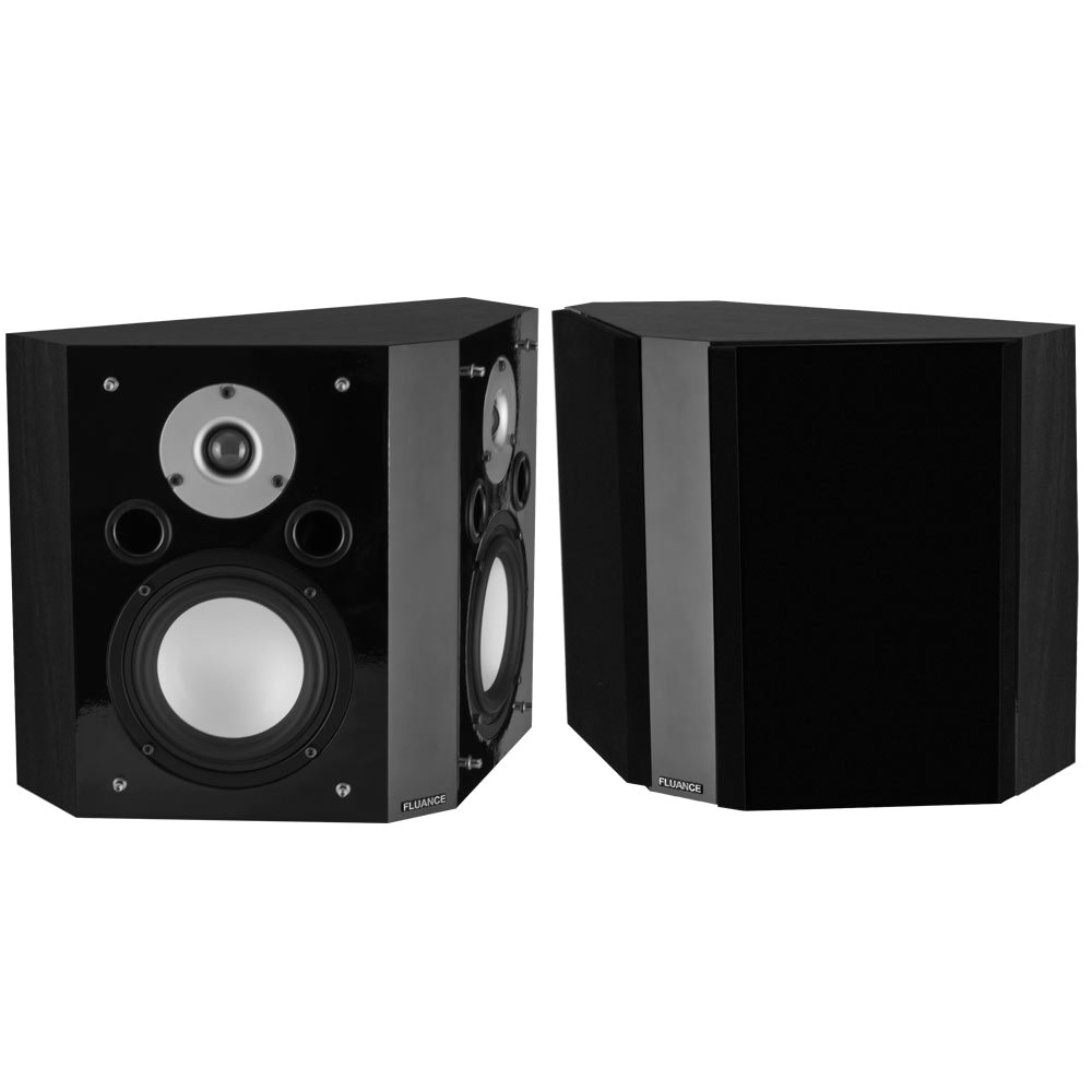 fluance xlbp wide dispersion bipolar surround sound speakers for home theater black ash product image