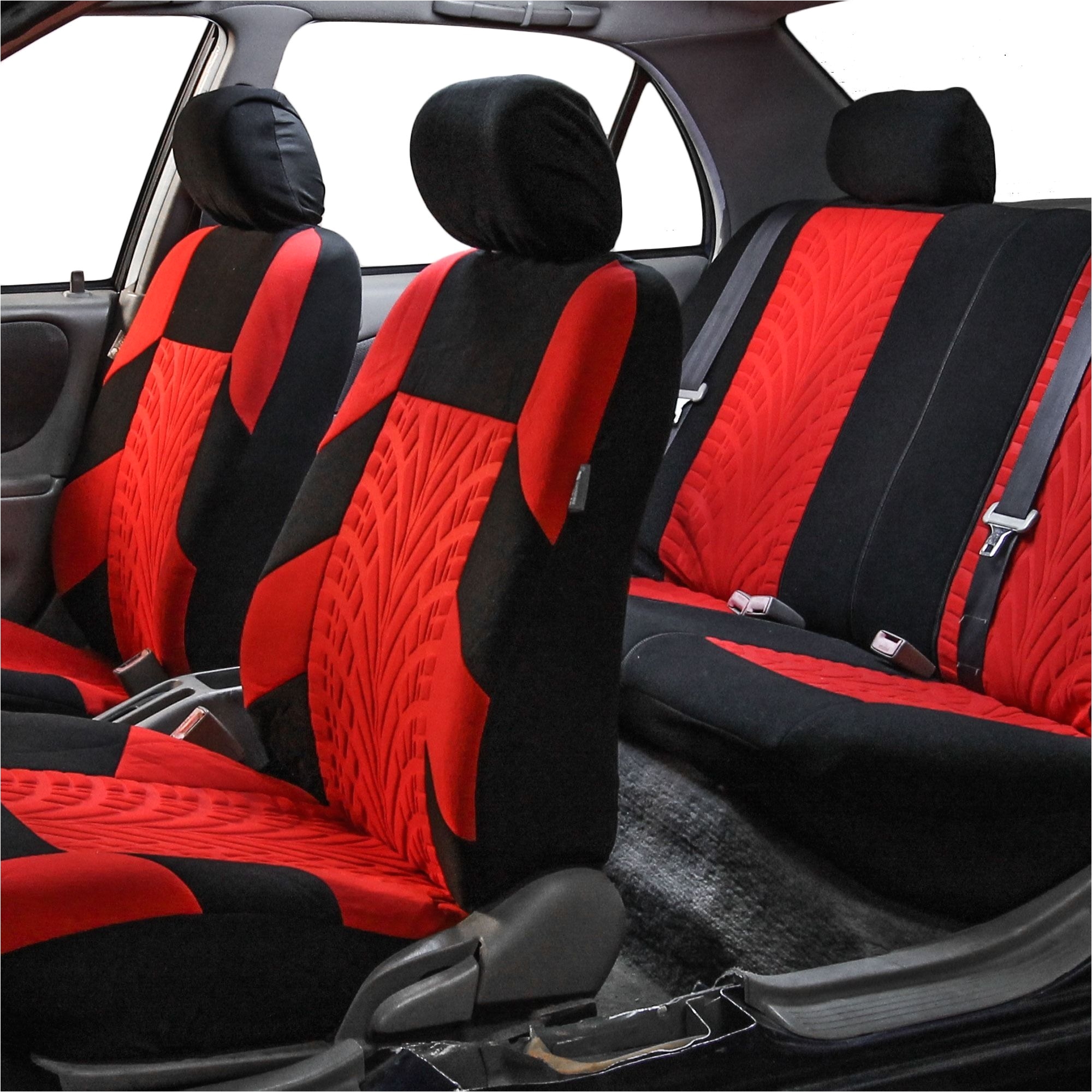 fh group red and black travel master car seat covers red black