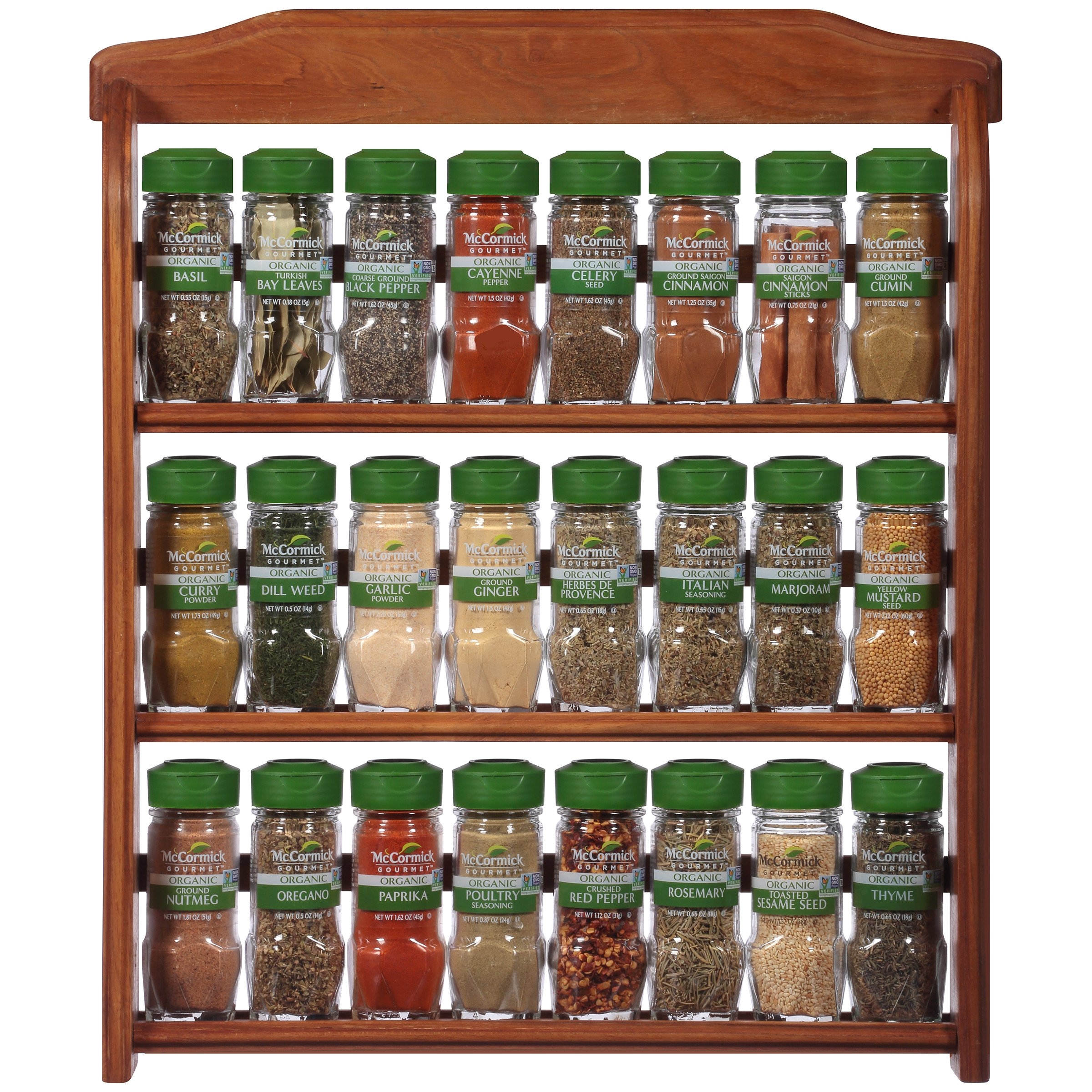 mccormick three tier wood organic spice rack 27 6 oz