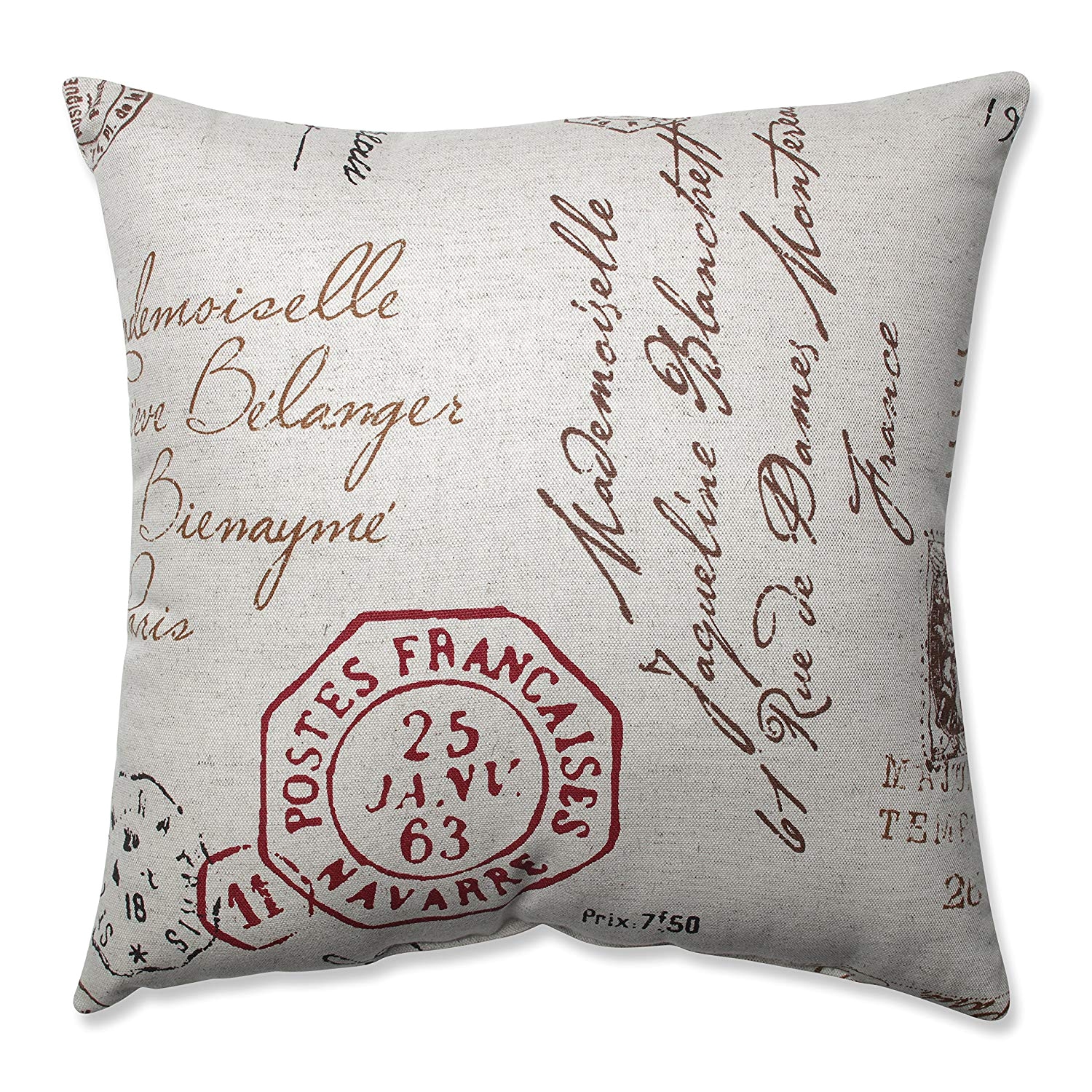 amazon com pillow perfect decorative madame french laundry square toss pillow linen red home kitchen
