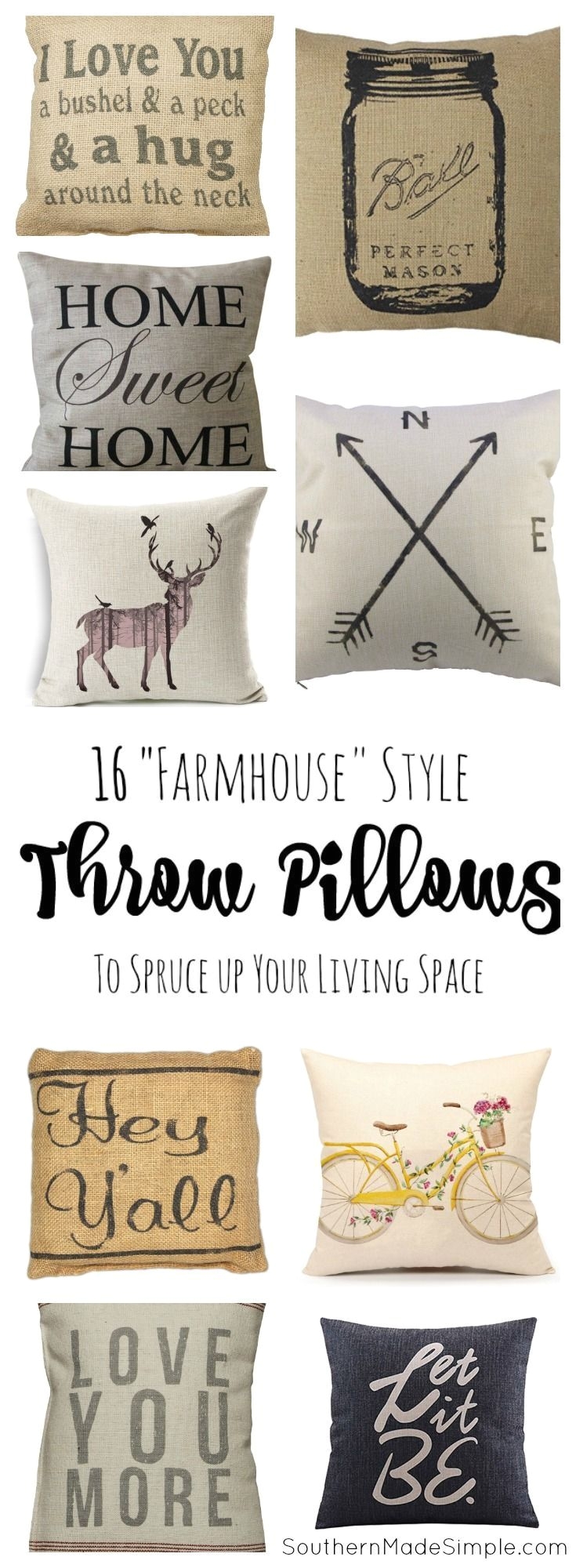 16 farmhouse pillows to spruce up your decor