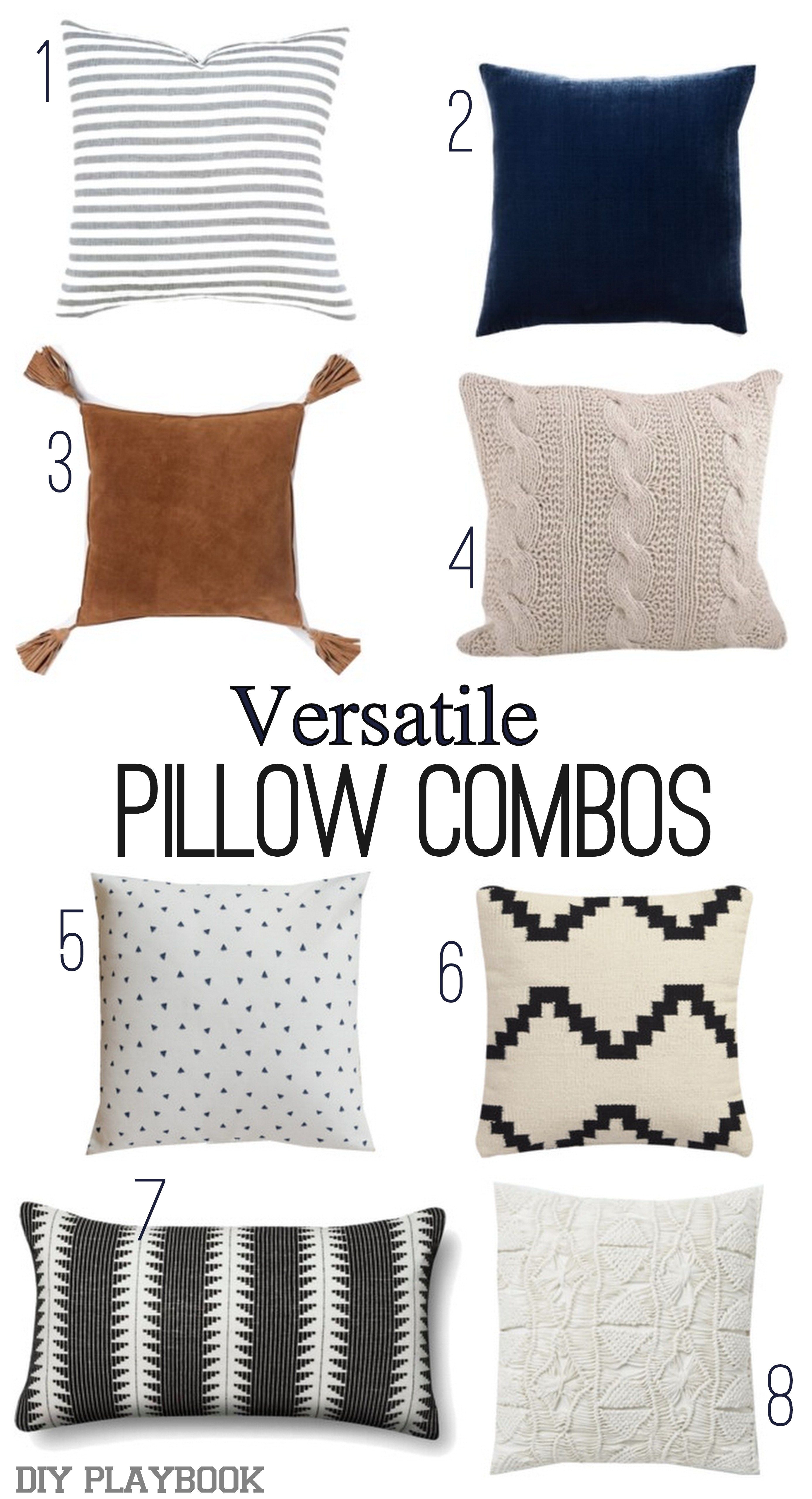 love the black cognac white and gray look all together come read our tips to choose the perfect throw pillows
