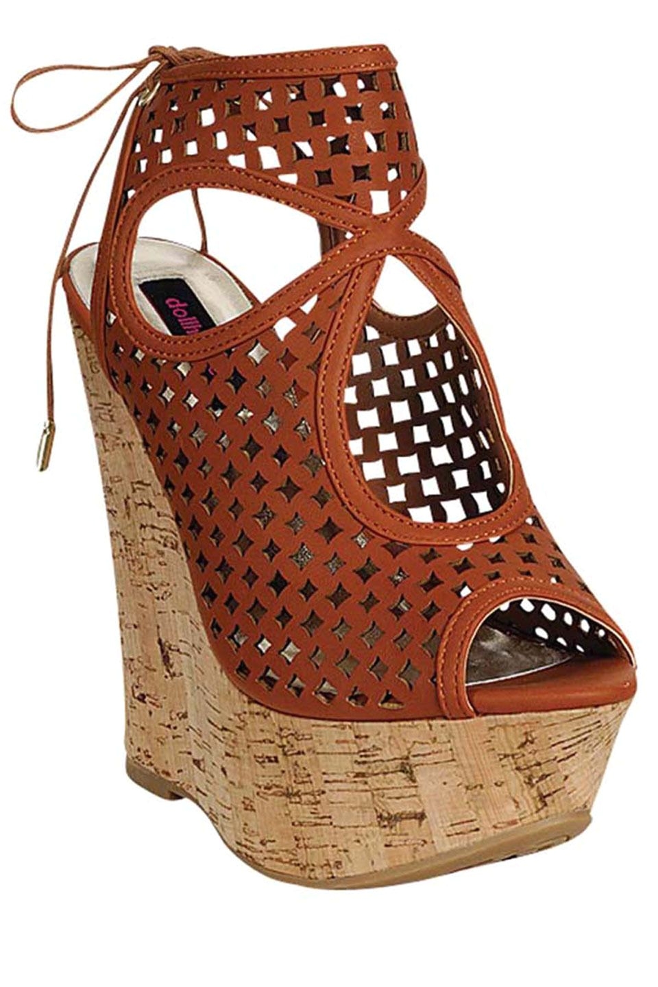 dollhouse grace peep toe wedge sandal in chestnut beyond the rack 100 00