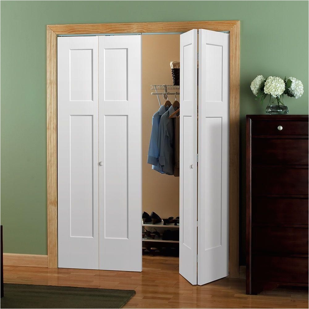 winslow primed 4 panel hollow core composite interior closet bi fold door 83182 the home depot