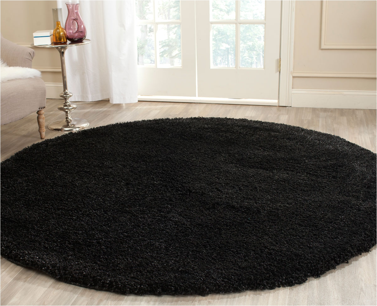 important round shaggy rugs thick pile black shag rug california shags safavieh com