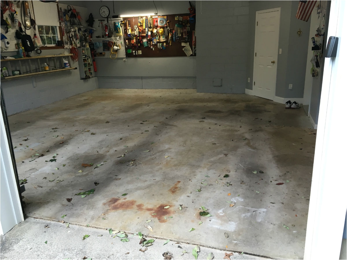 garage floor before epoxy