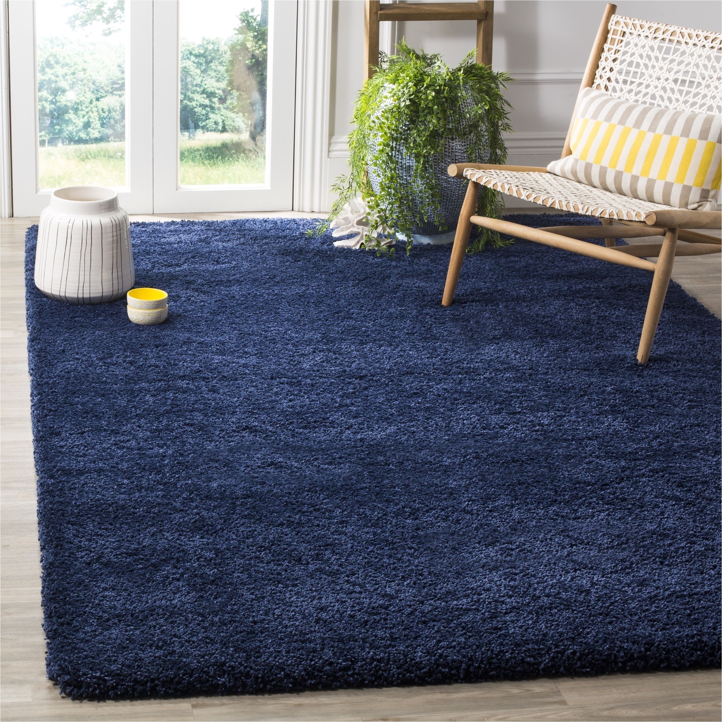 safavieh milan shag navy blue rug 5 1 square sg180 7070 5sq size 5 x 5 olefin solid