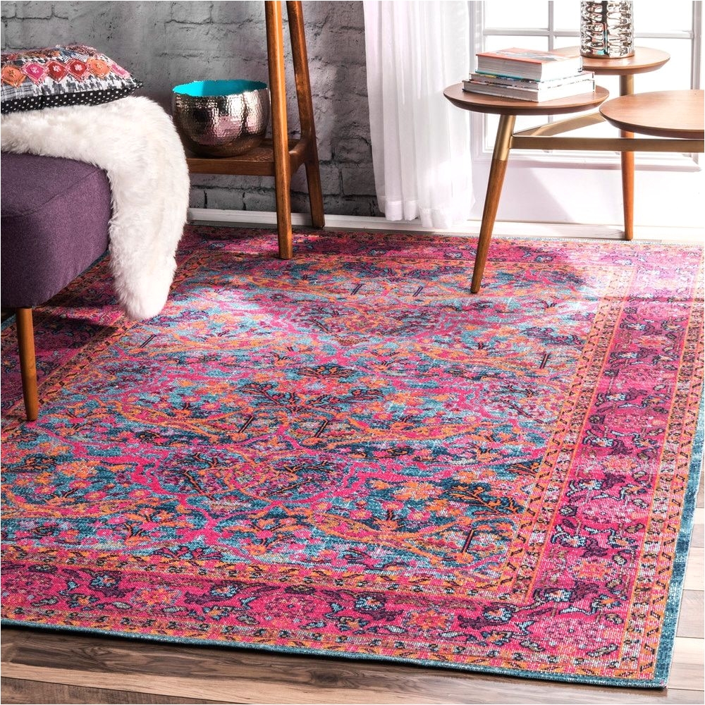 nuloom traditional floral pink rug 8 x 10 free shipping today overstock com 20701563 mobile