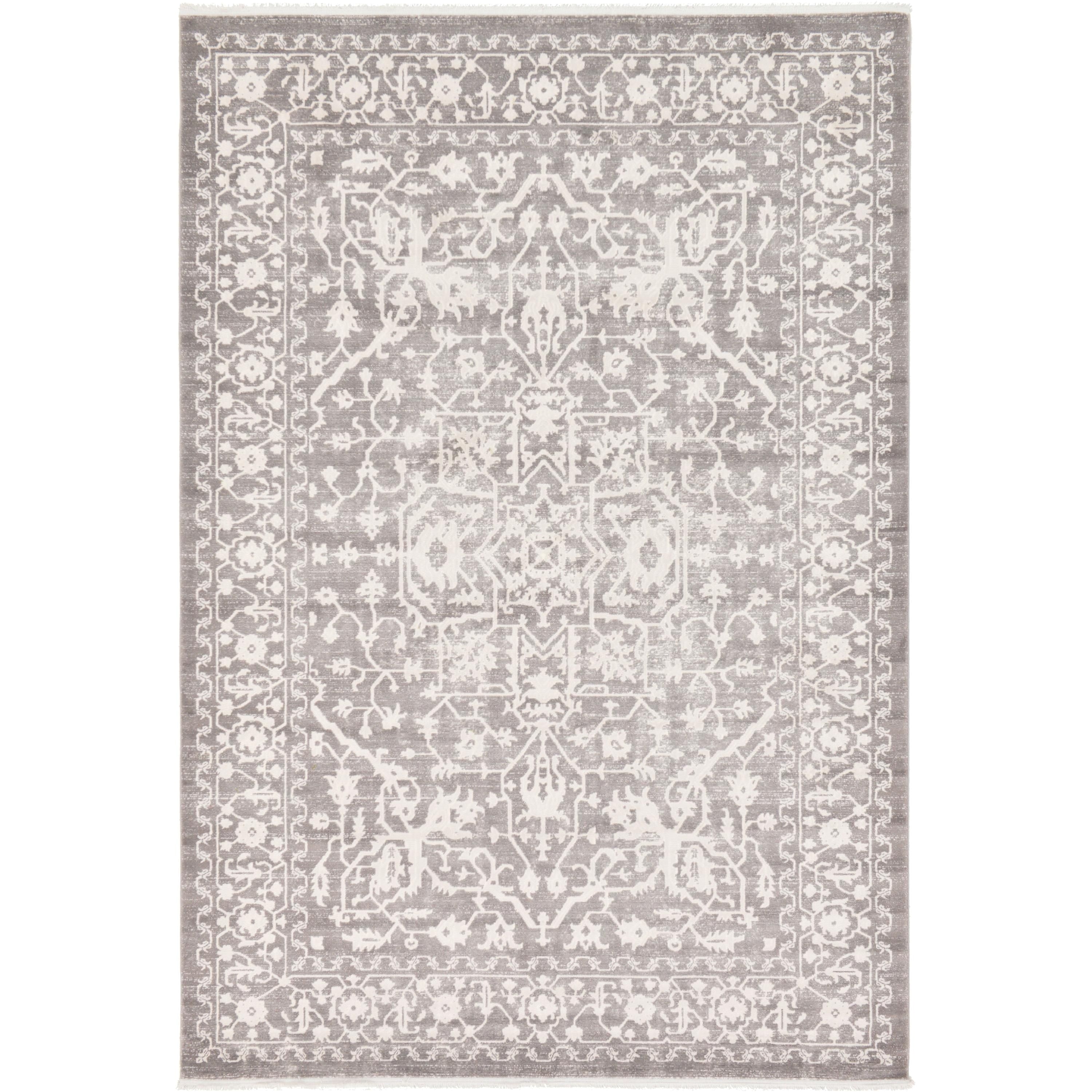 unique arcadia small medallion grey area rug 7 x 10 light grey