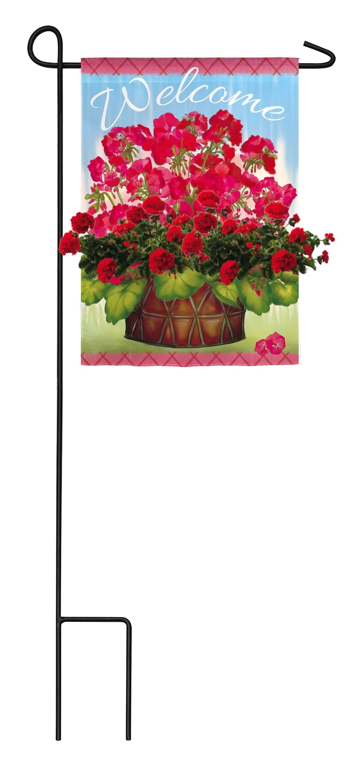 bloom pockets geranium pot garden flag