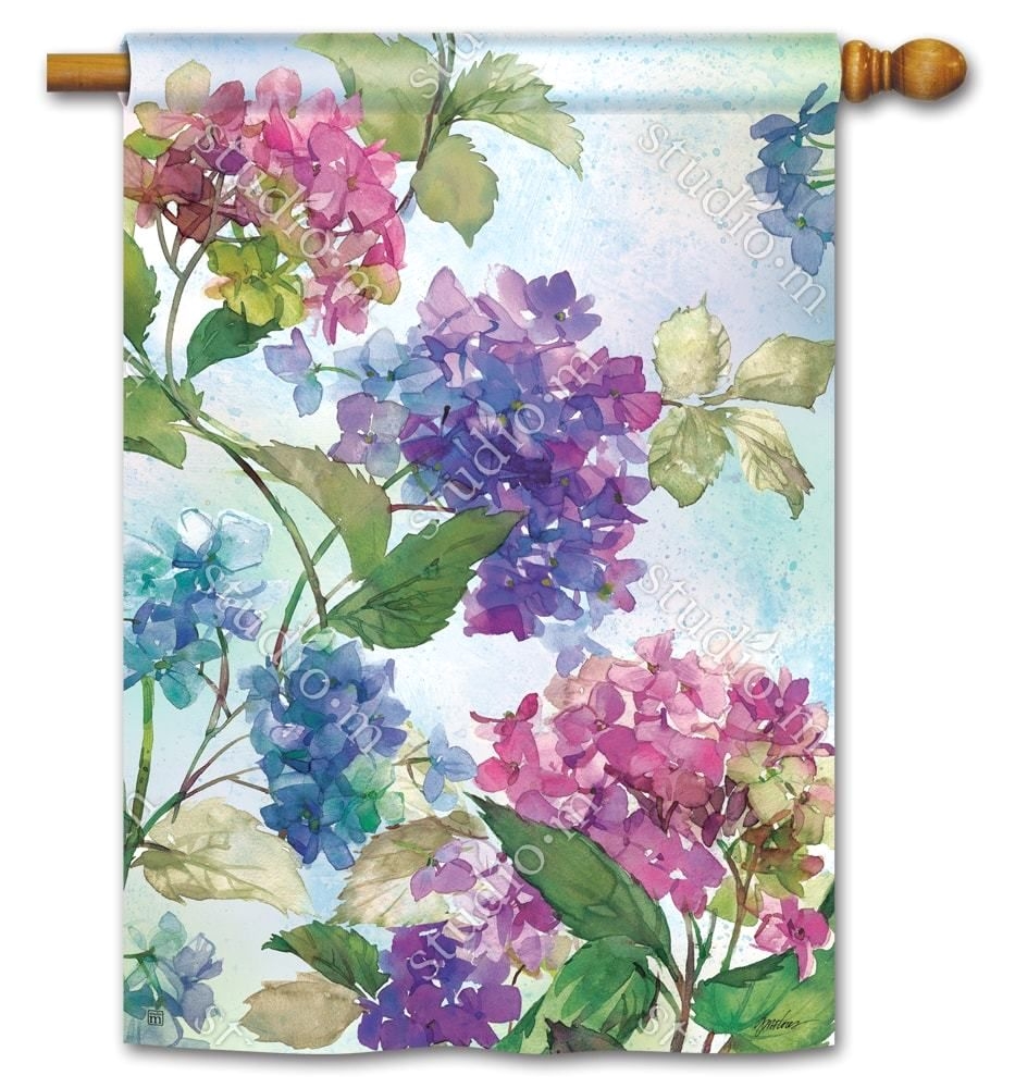 hydrangeas summer house flag 28 x 40 breezeart