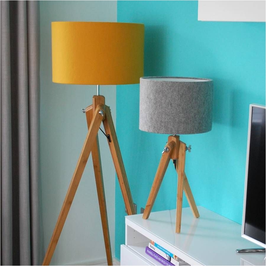 bamboo wood tripod floor lamp base by quirk notonthehighstreet com