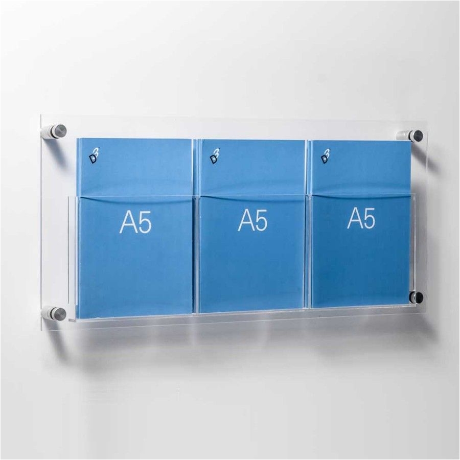 a5 leaflet holders wall mounted triple pocket