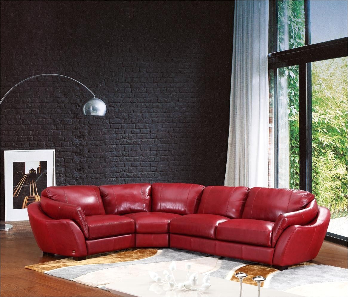 red leather sectional home 622ang modern red italian leather sectional sofa