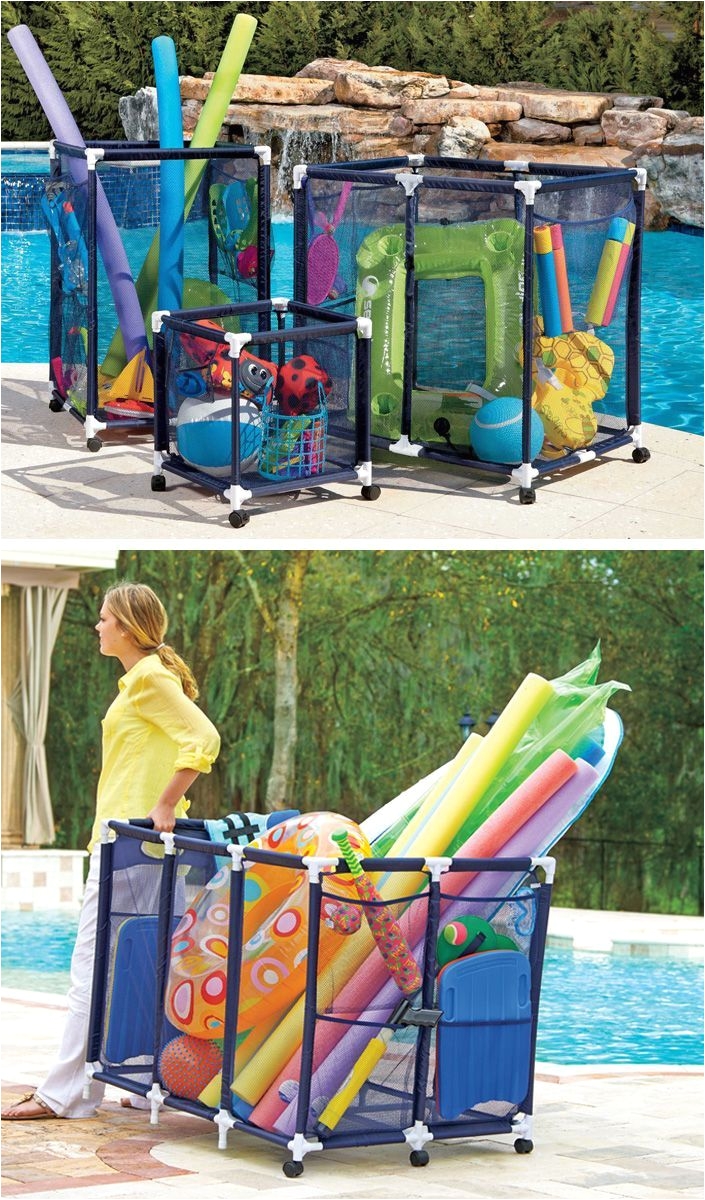Build Pvc Pool Float Rack these Mesh Pool toy Storage Bins are Large Enough to Hold Everything
