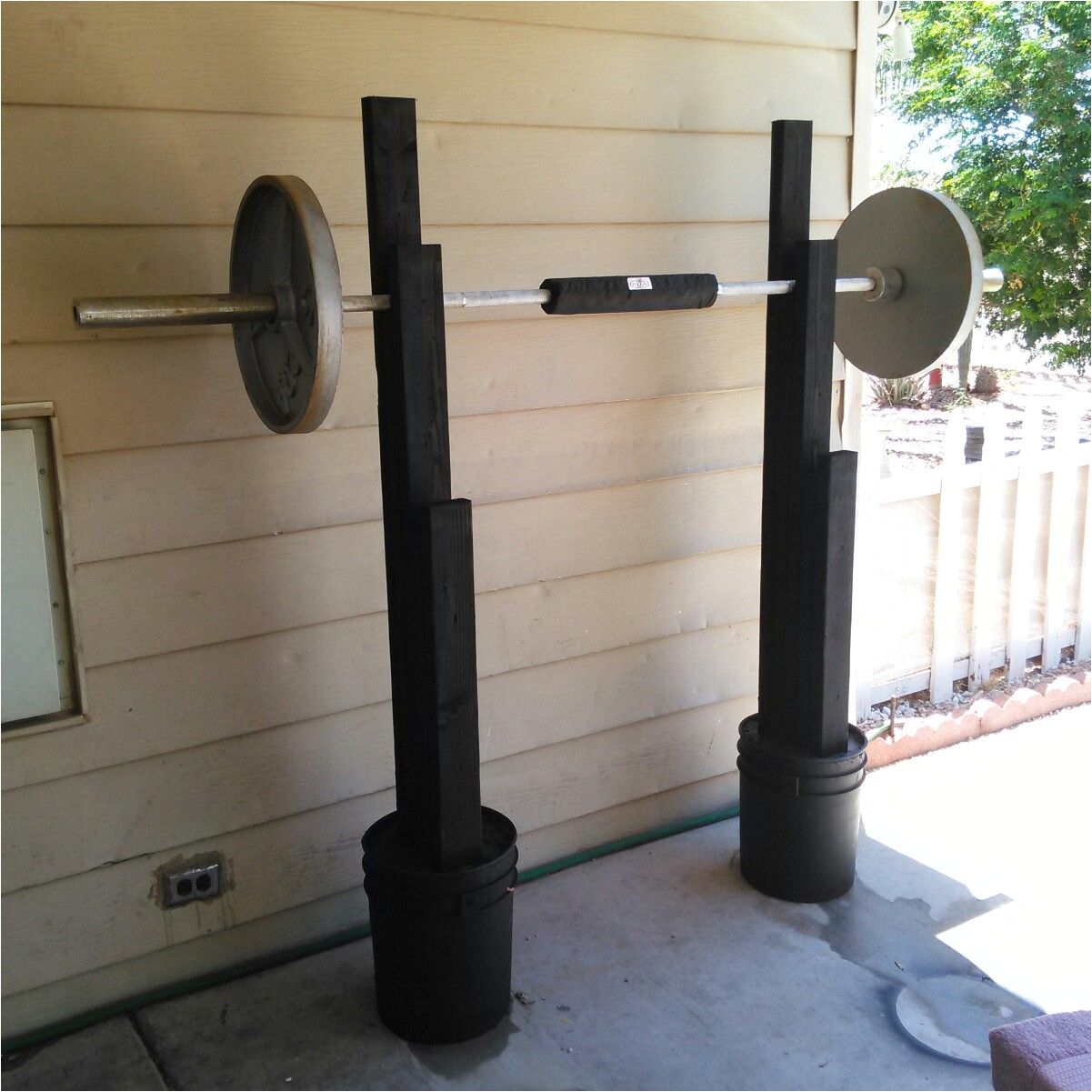 Build Your Own Wooden Squat Rack How to Build A Squat Rack How to Build A Bench Press Pinterest