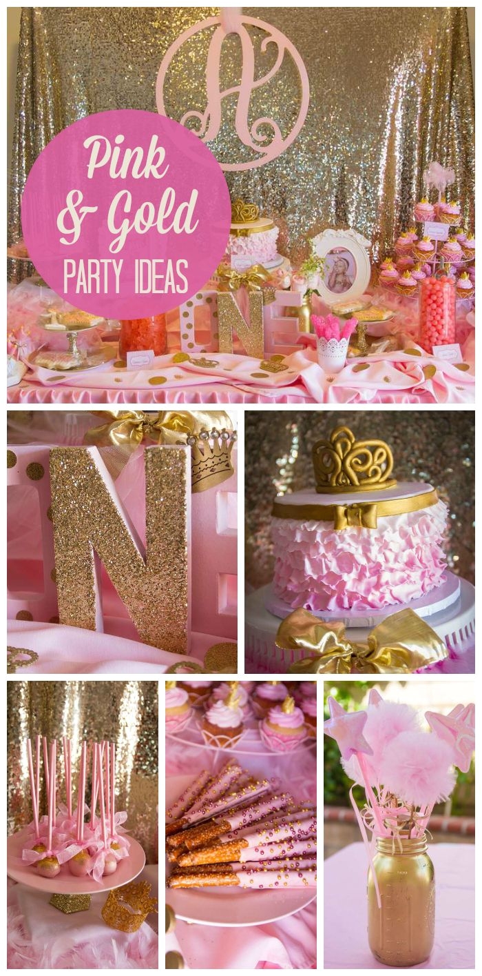 pink and gold birthday aubrey s pink and gold 1st birthday pinterest gold girl girl birthday and ombre