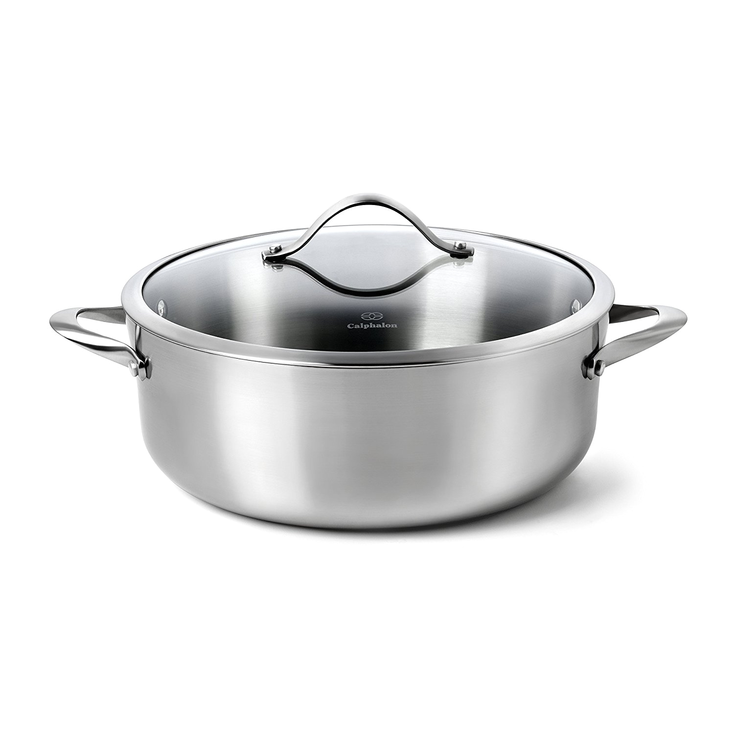 amazon com calphalon contemporary stainless steel cookware dutch oven 8 quart pans kitchen dining