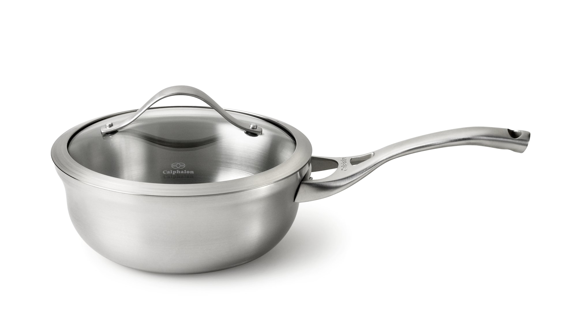 calphalon contemporary stainless 2 qt chef s pan with cover