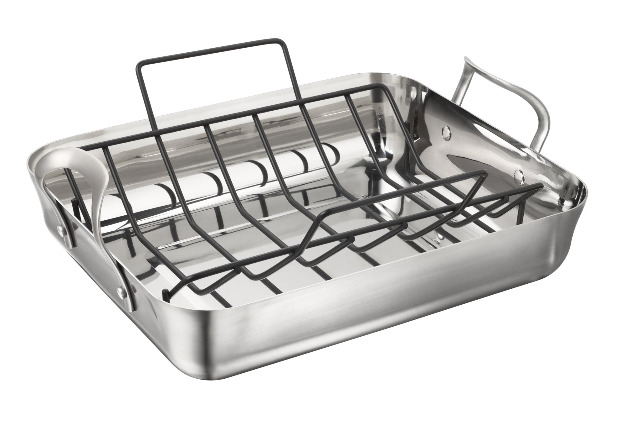 calphalon contemporary stainless roaster with rack