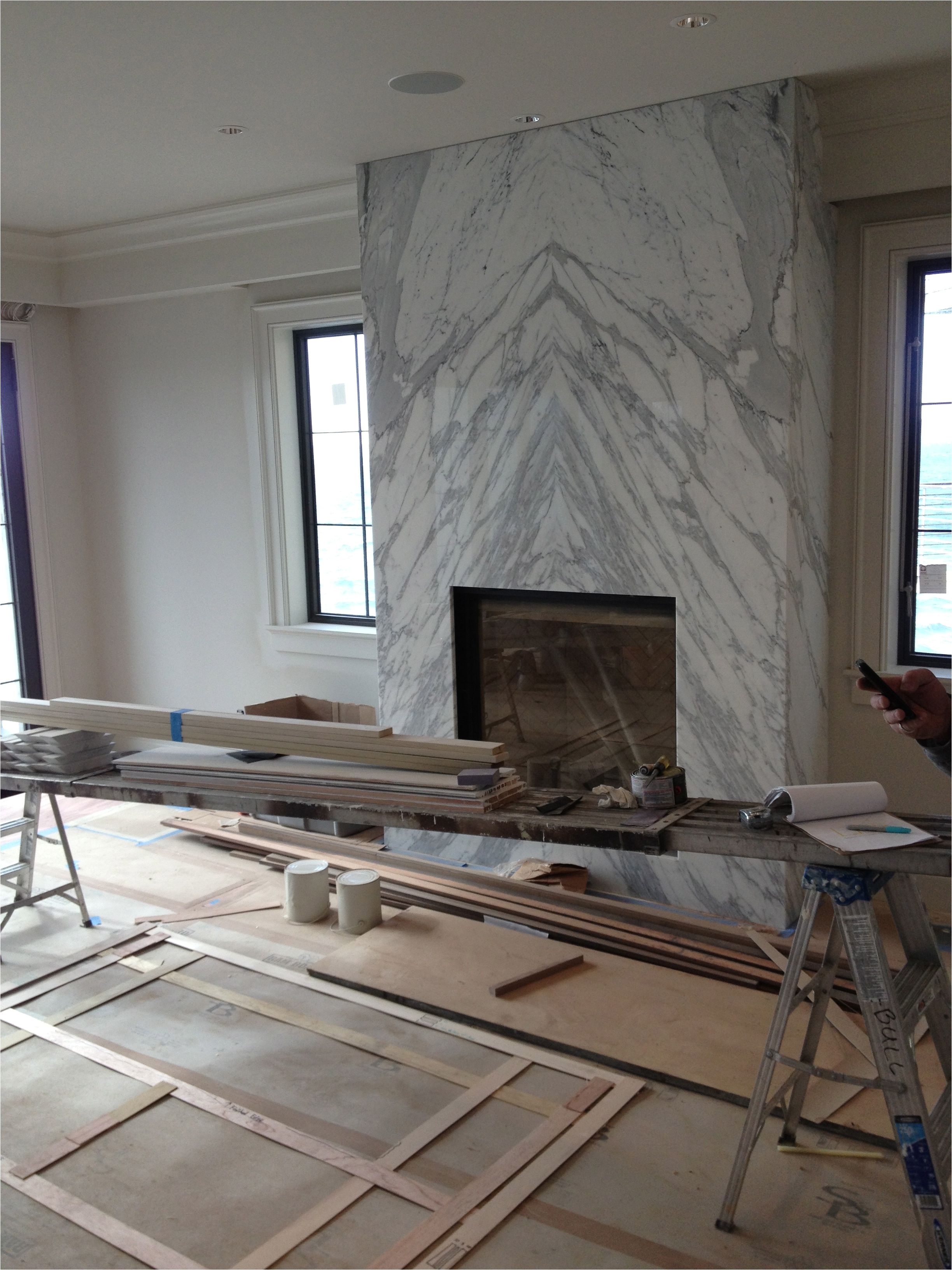 Can You Use Quartz for Fireplace Surround Contemporary Slab Stone Fireplace Calacutta Carrara Marble Book