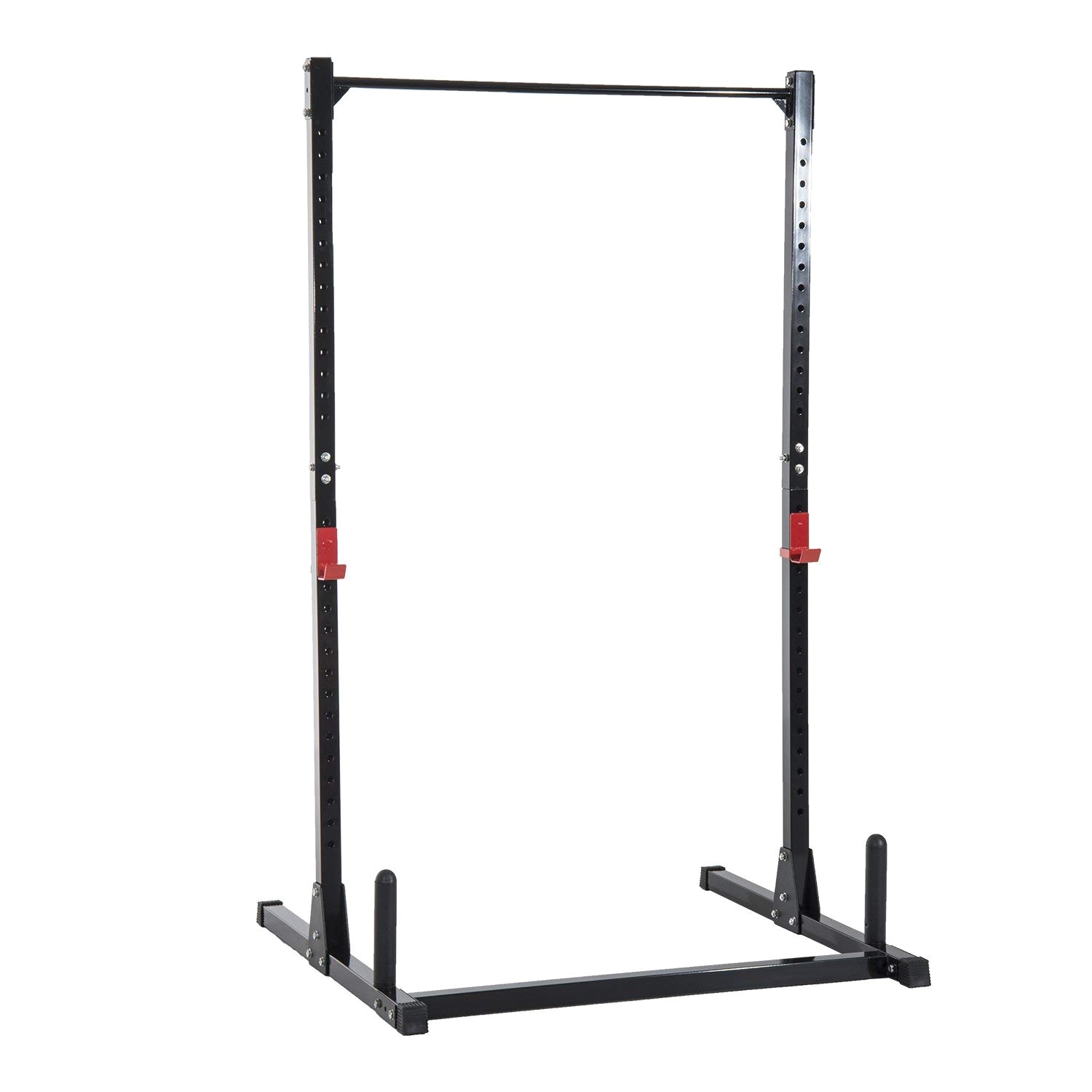 amazon com soozier adjustable power rack exercise stand black sports outdoors