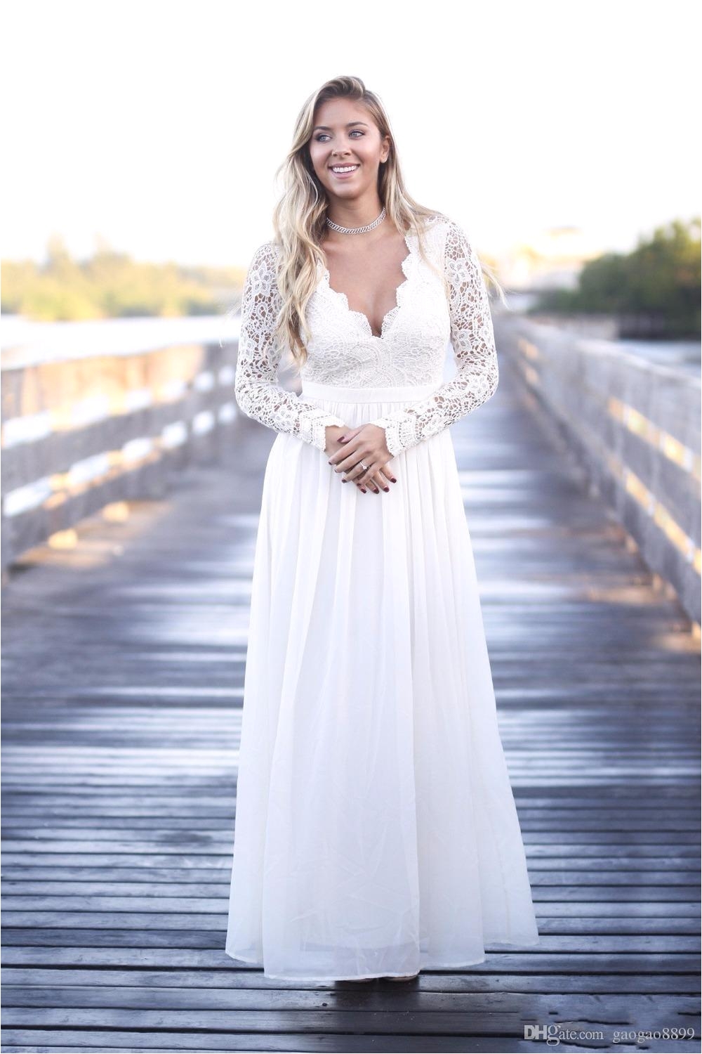 2017 fall long chiffon boho bridesmaid dresses long sexy deep v neck long sleeves a line floor length country western wedding guest gowns bridesmaid beach