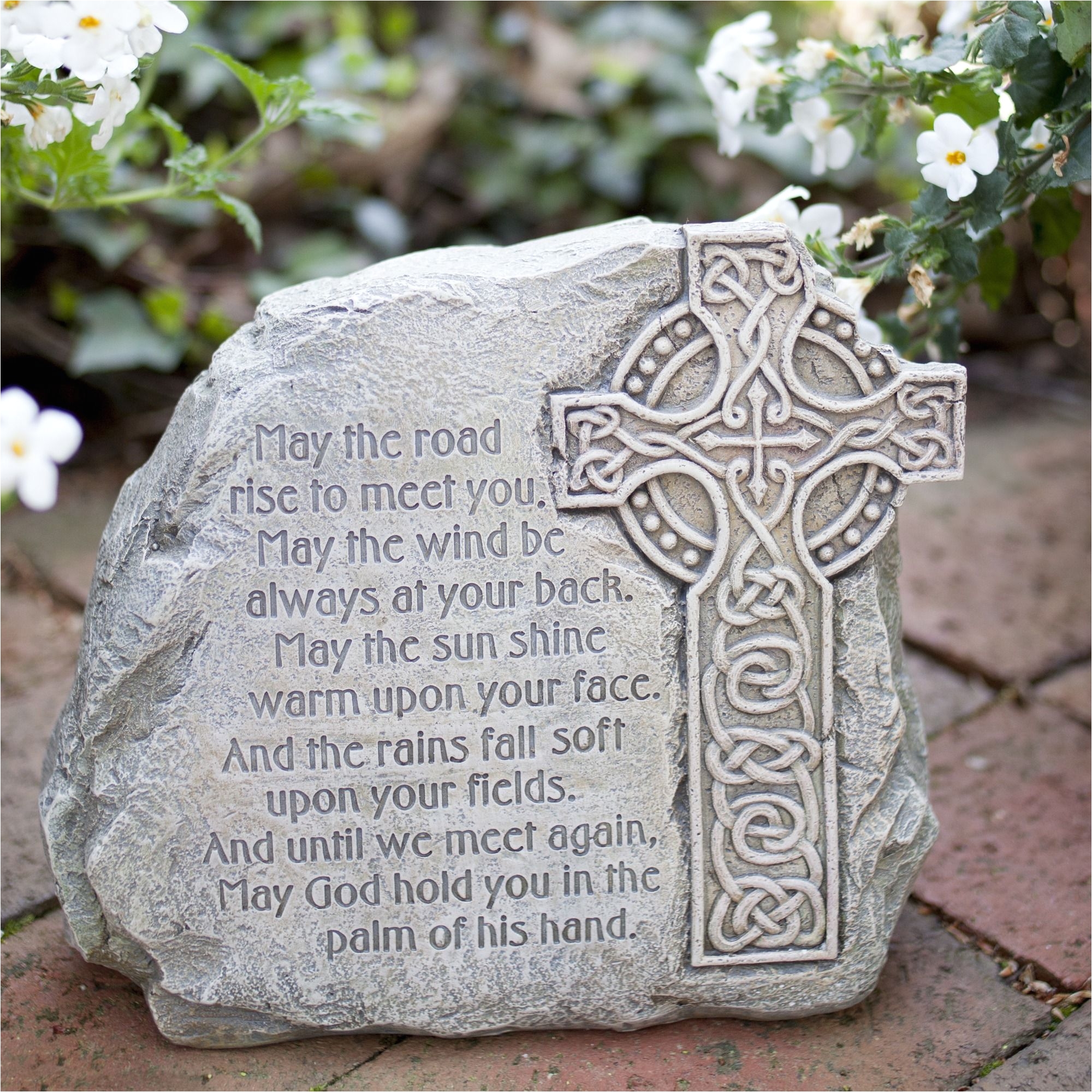 celtic cross garden stone with irish blessing the catholic company