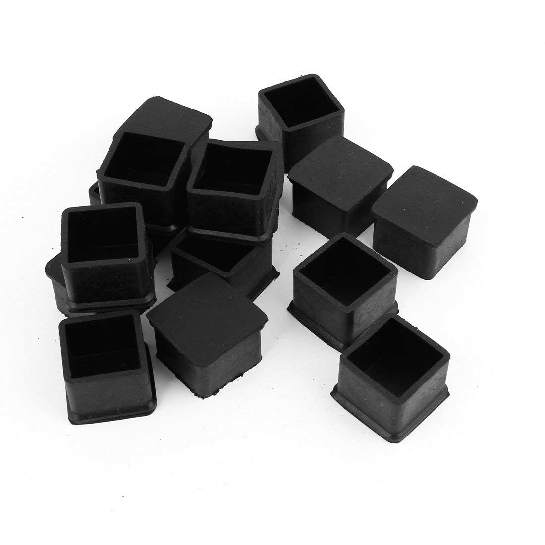 5pcs Black Rubber 60mmx60mm Square Chair Foot Cover Protector