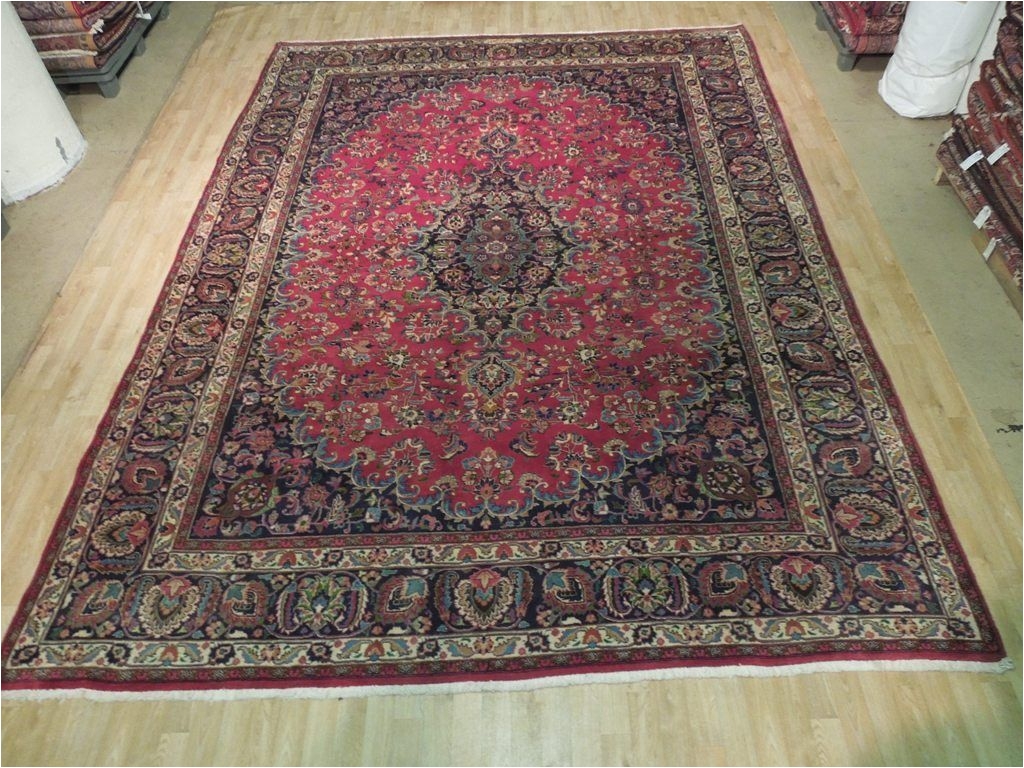 original signed 10 x 13 persian kashan rug iran traditional handmade